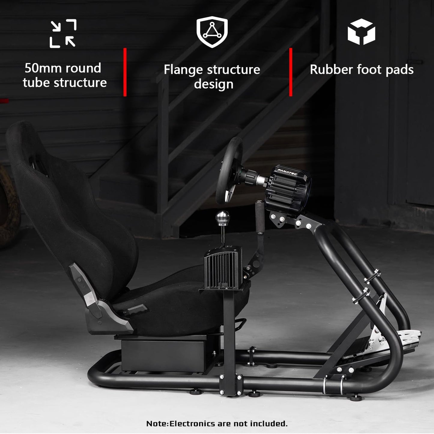 Dardoo Racing Simulator Cockpit with Seat Adjustable Cockpit Simulator Fit for Logitech G923 G29 G920, Thrustmaster Wheels Stabilized Driving Simulator Cockpit, Without Wheel, Pedal and Hand Brake