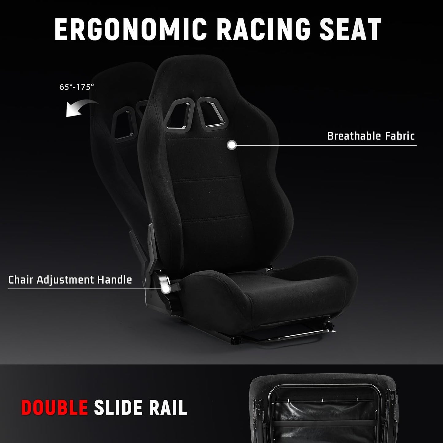 Dardoo Racing Simulator Cockpit with Seat Adjustable Cockpit Simulator Fit for Logitech G923 G29 G920, Thrustmaster Wheels Stabilized Driving Simulator Cockpit, Without Wheel, Pedal and Hand Brake