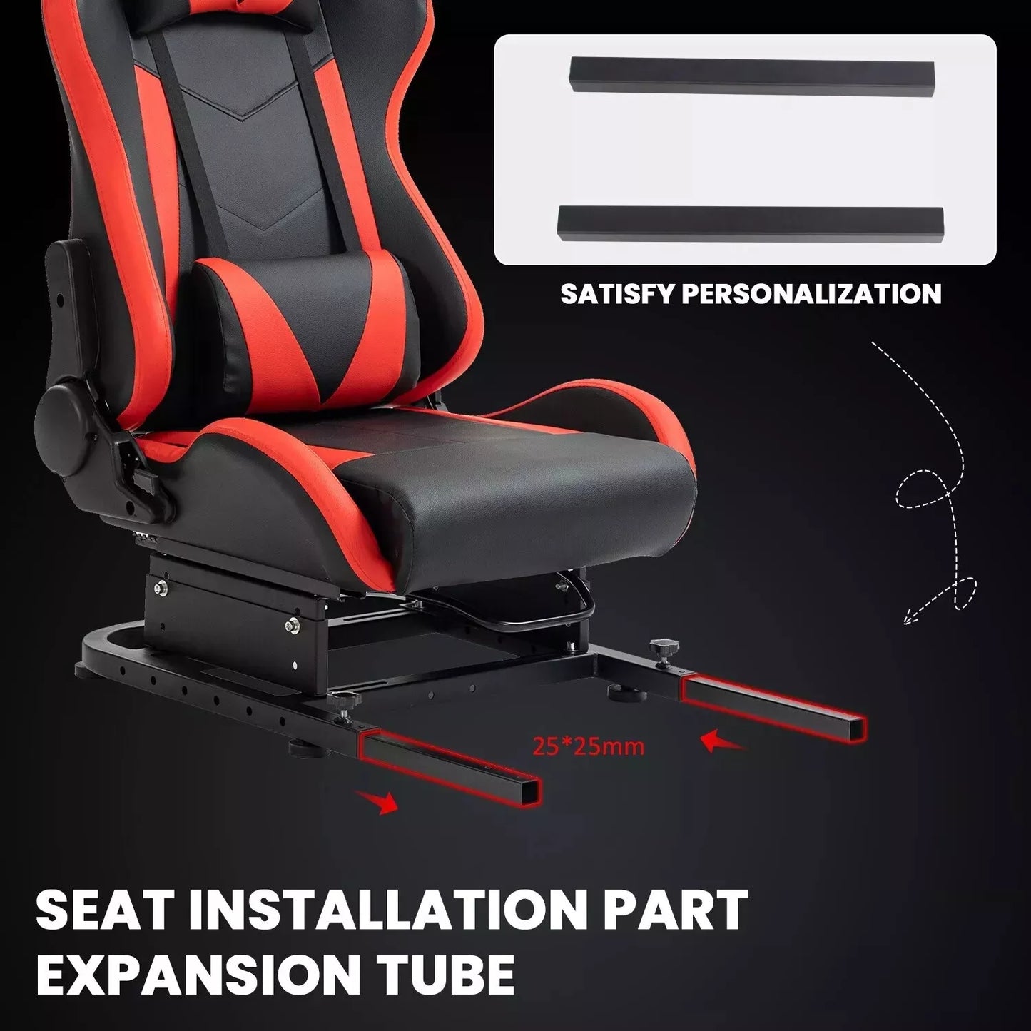 Dardoo Adjustable Rear Seat Frame with Red Seat, Support DIY