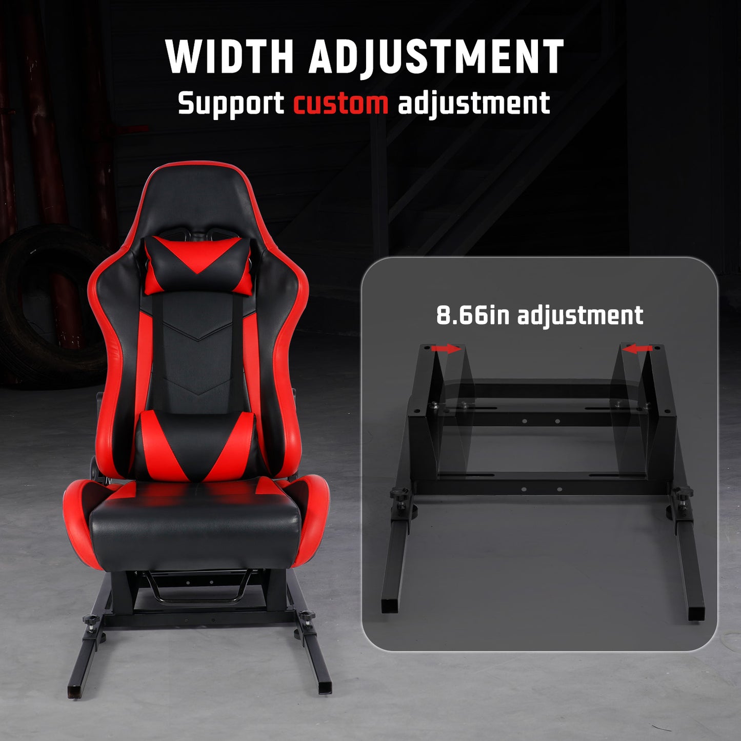 Dardoo Adjustable Rear Seat Frame with Comfortable Gaming Seat , Extended to Complete Racing Simulator Cockpit with our Steering Wheel Stand, Support DIY!