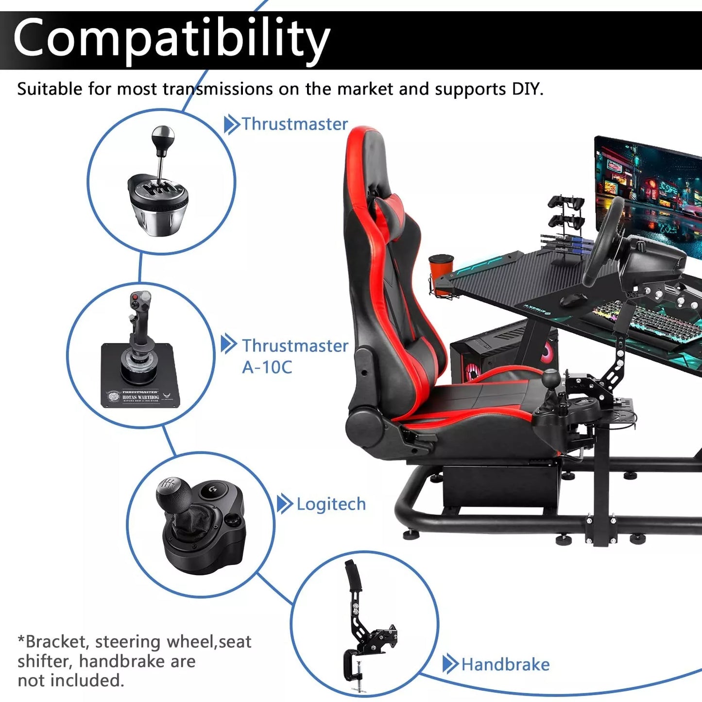 Dardoo USED Accessories Gear Shift platform is suitable for 50MM round pipe racing simulation cockpit gear lever frame