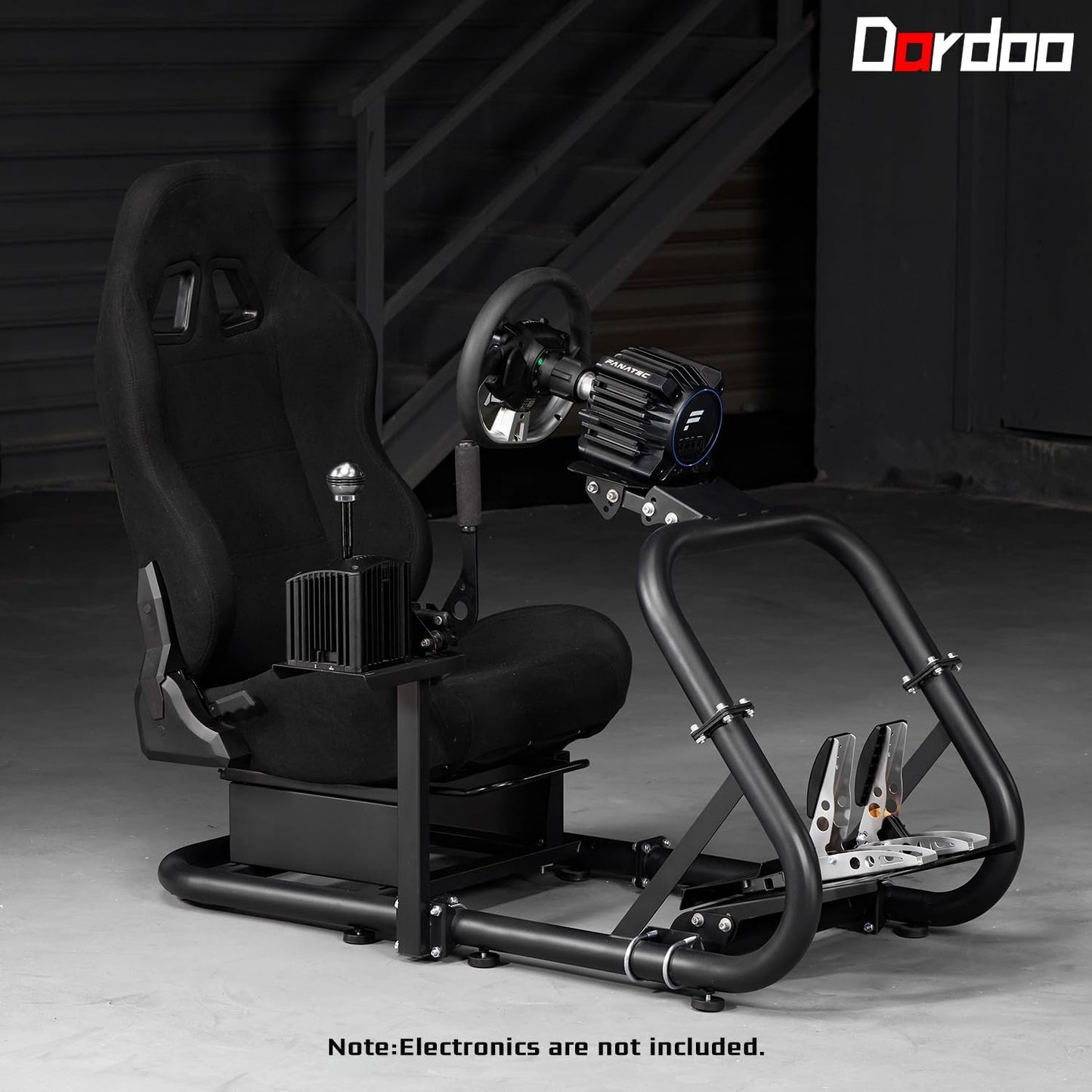 Dardoo Racing Simulator Cockpit with Seat Adjustable Cockpit Simulator Fit for Logitech G923 G29 G920, Thrustmaster Wheels Stabilized Driving Simulator Cockpit, Without Wheel, Pedal and Hand Brake