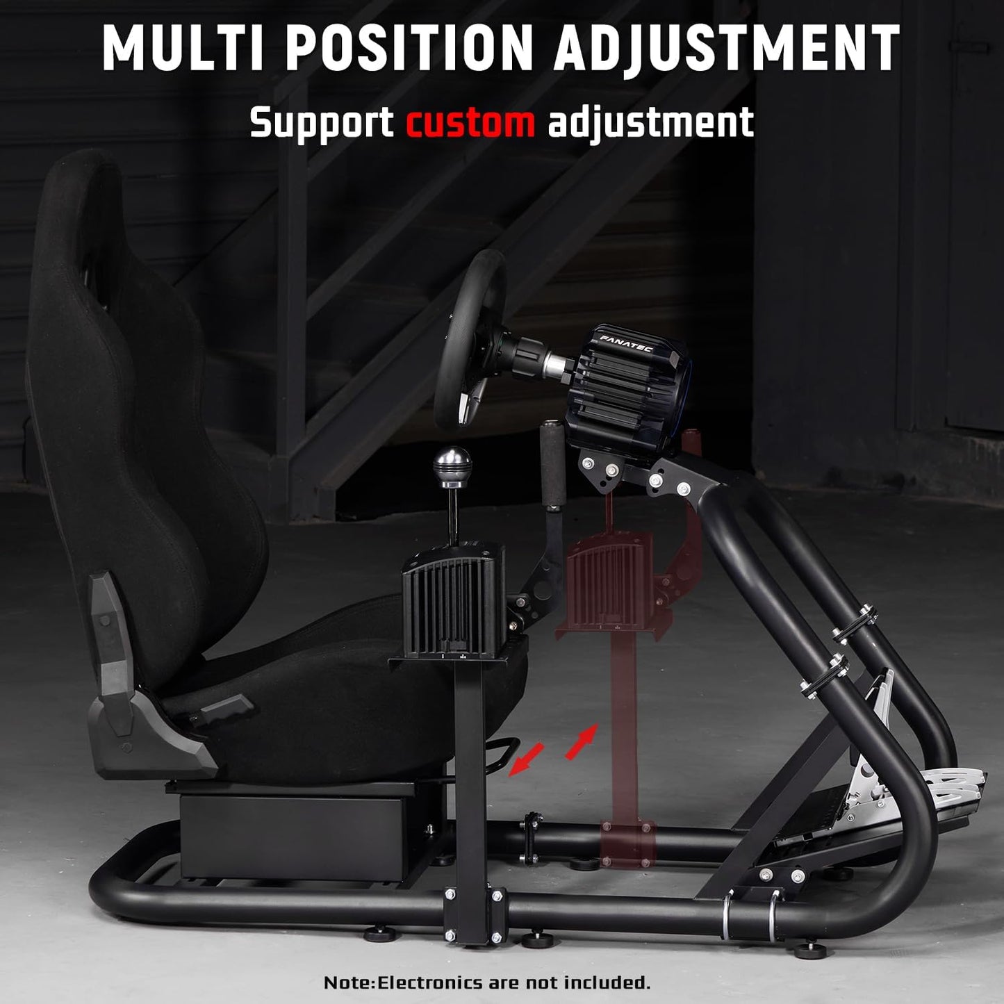 Dardoo Racing Simulator Cockpit with Seat Adjustable Cockpit Simulator Fit for Logitech G923 G29 G920, Thrustmaster Wheels Stabilized Driving Simulator Cockpit, Without Wheel, Pedal and Hand Brake
