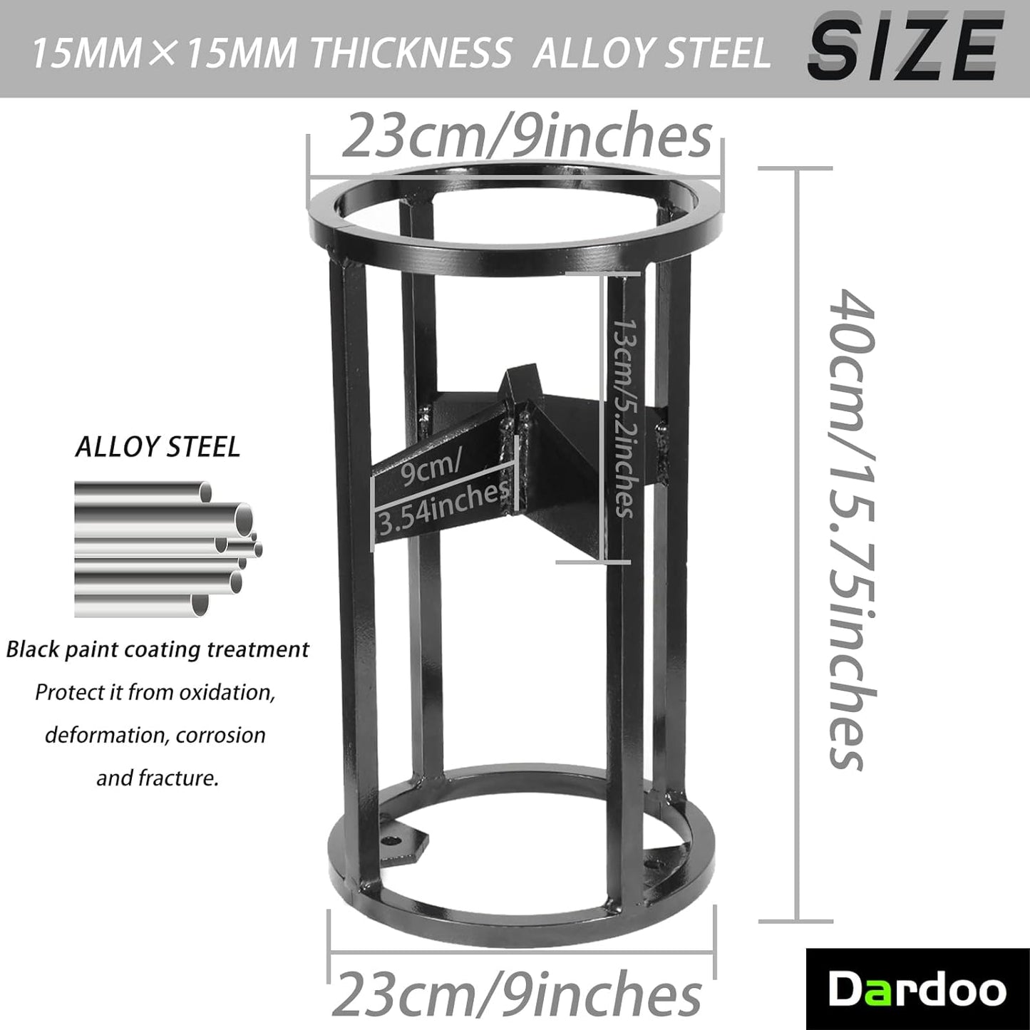 Dardoo Log Splitter Wood Splitter Firewood Splitter, 9" Manual Log Splitting With Square tube Made from Alloy Steel Point for Outdoor Indoor