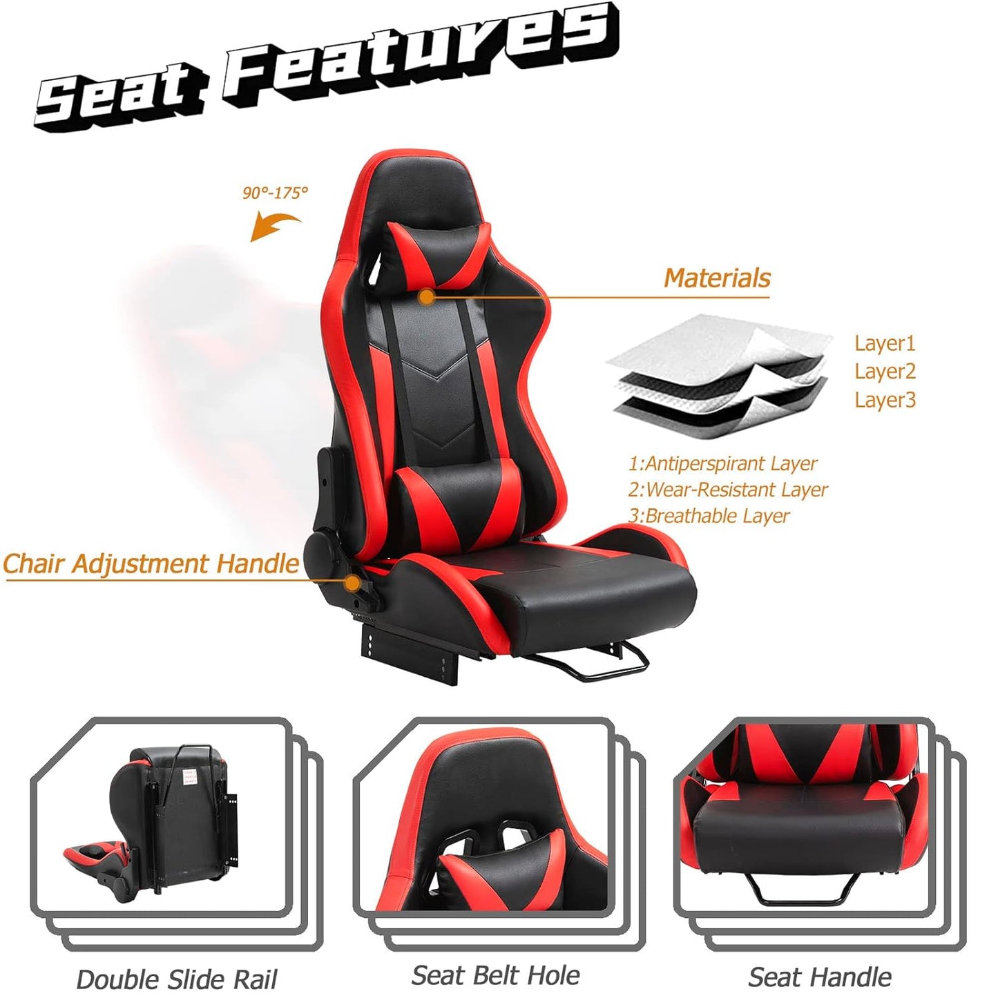 Dardoo Gaming Simulator Cockpit with Red Seat for Logitech G25 G27 G29 G920 G923, Fanatec, Thrustmaster T300RS T500R, Not Include Steering Wheel, Pedal and Handbrake