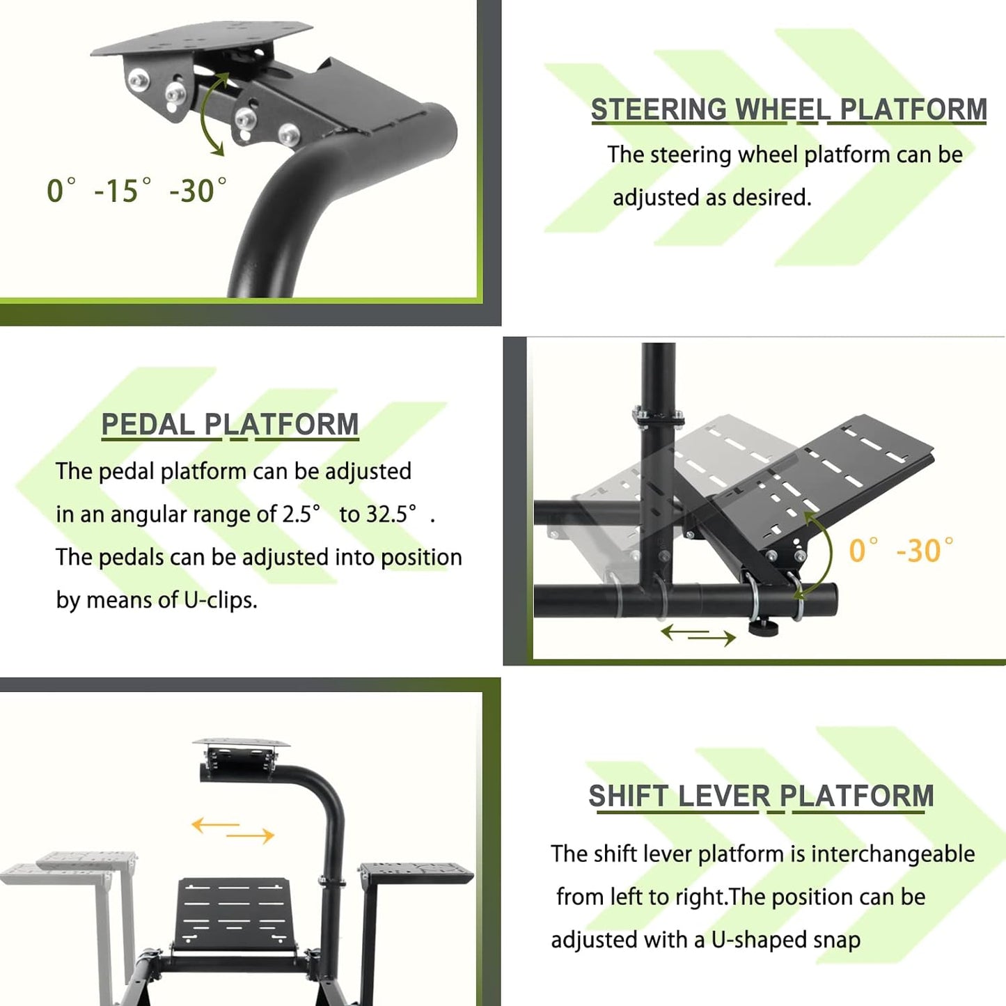 Dardoo Racing Simulator Cockpit Frame Compatible with Logitech G25 G27 G29 G920 G923, Fanatec, Thrustmaster T300RS T500R Racing Wheel Stand,Without Wheel,Seat, Pedal and Handbrake