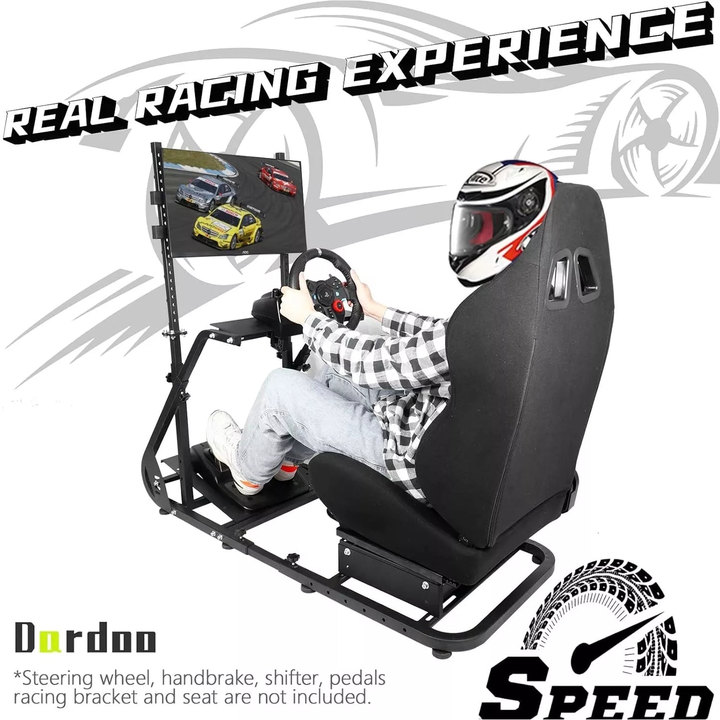 Dardoo Monitor Stand Only Fits for Racing Sim Cockpit Stand shown in the Main Picture, No Cockpit & Monitor