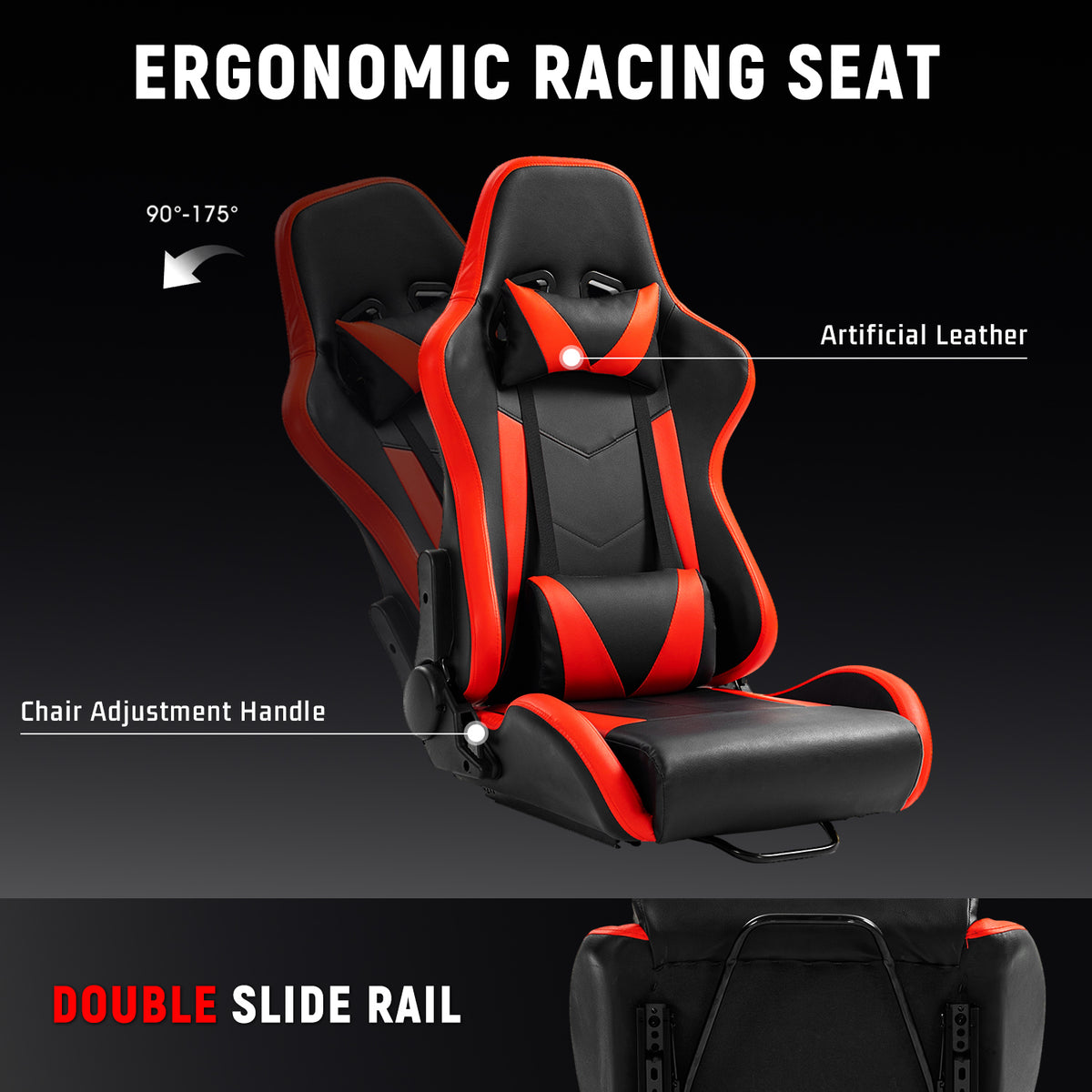 Dardoo 4080 Aluminium Profile Racing Sim Cockpit with Red Seat and Triple Monitor Stand, Fully Adjustability, Fit for Logitech,Thrustmaster, Fanatec G29 G923 T248, Not Include Steering Wheel,Pedals,Handbrake