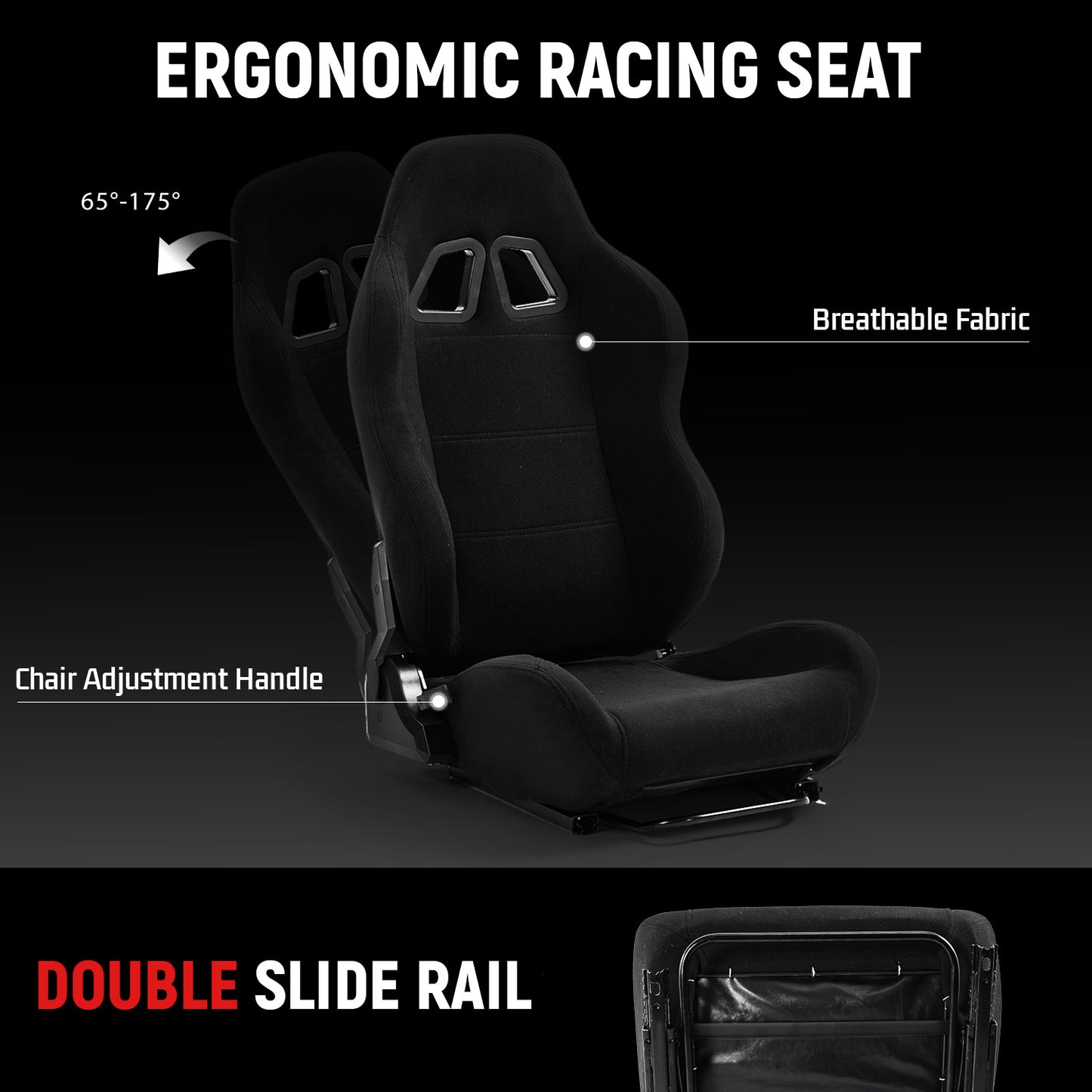 Dardoo 4080 Aluminum Racing Simulator Cockpit with Black Seat and Triple Monitor Stand, Fully Adjustable, Fit for Logitech, Thrustmaster, Fanatec G29 G920 T300, Not Include Steering Wheel,Pedals,Handbrake,Monitor