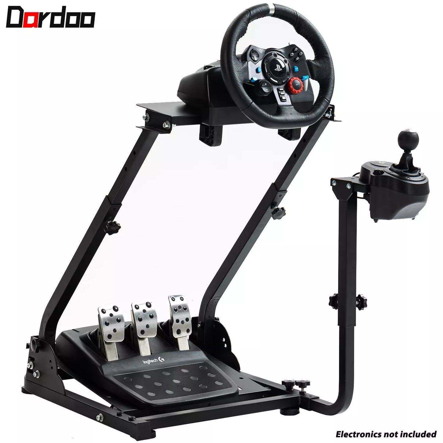 Dardoo Racing Wheel Stand Foldable Fit for Logitech G920,G29,G25,G923, Thrustmaster T80 T150 TX F430, Fanatec Adjustable Steering Frame, not Included Wheel and Pedals