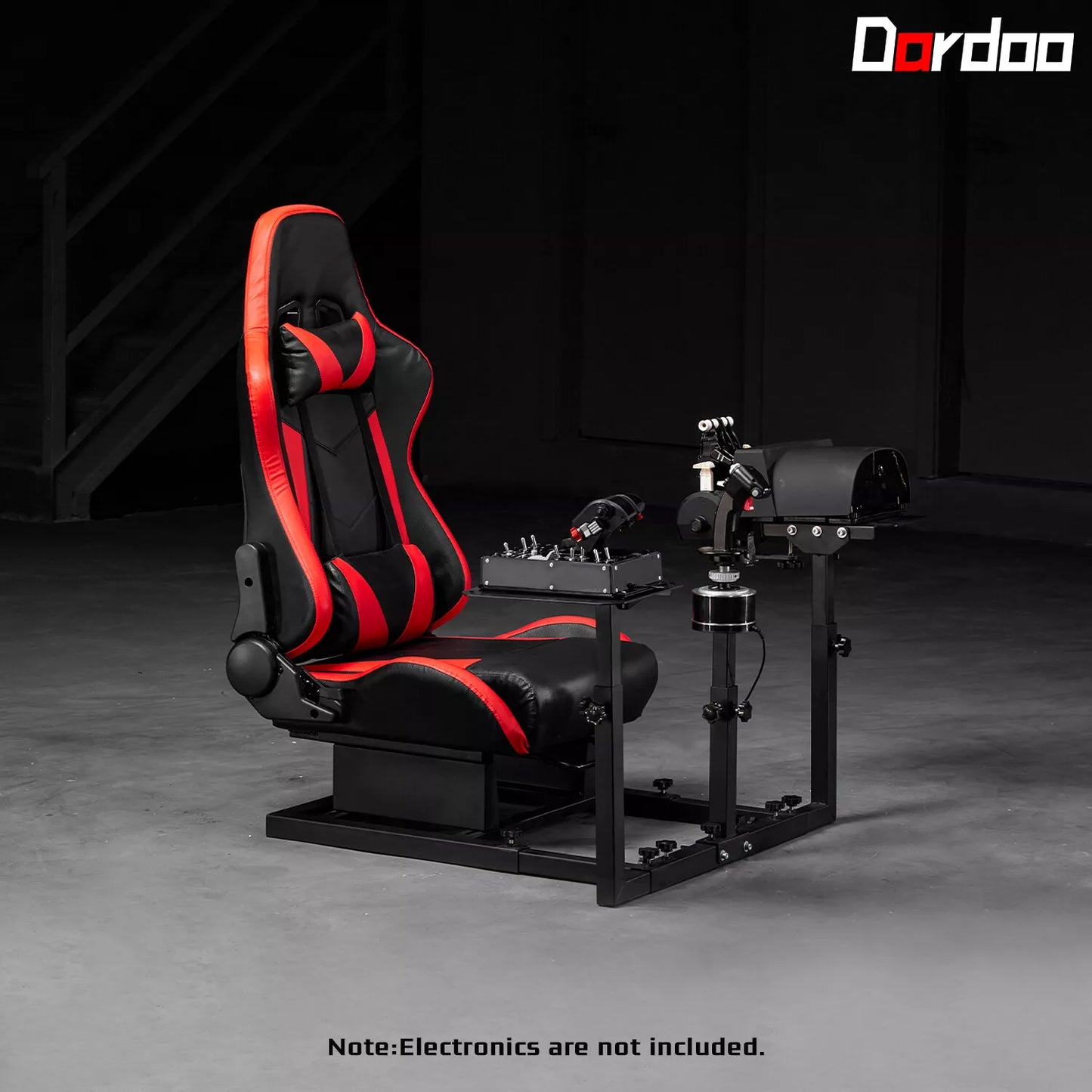 Dardoo Flight Game Cockpit With Redseat And Racing Simulator Mount, Compatible with Thrustmaster HOTAS WARTHOG, Not Included pedal, Throttle,Joystick