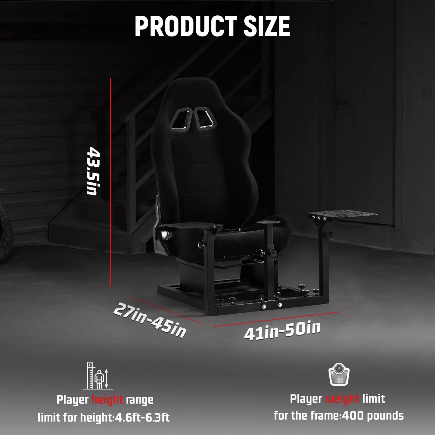 Dardoo Flight Game Cockpit With Blackseat And Racing Simulator Mount, Compatible With Thrustmaster HOTAS WARTHOG, Not Included Throttle,Joystick,Pedals