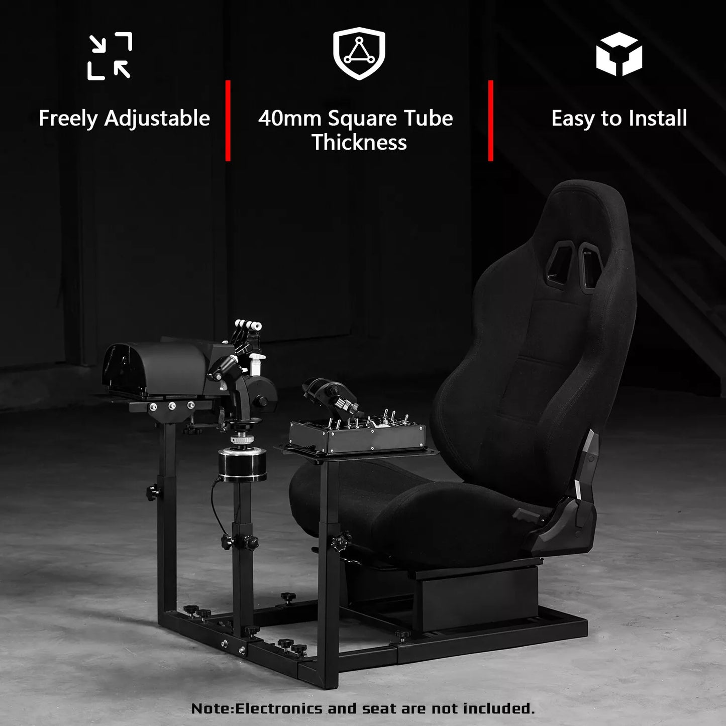 Dardoo Flight Game Frame and Racing Simulator Cockpit compatible with Thrustmaster HOTAS WARTHOG, not include Throttle, Joystick and Seat.
