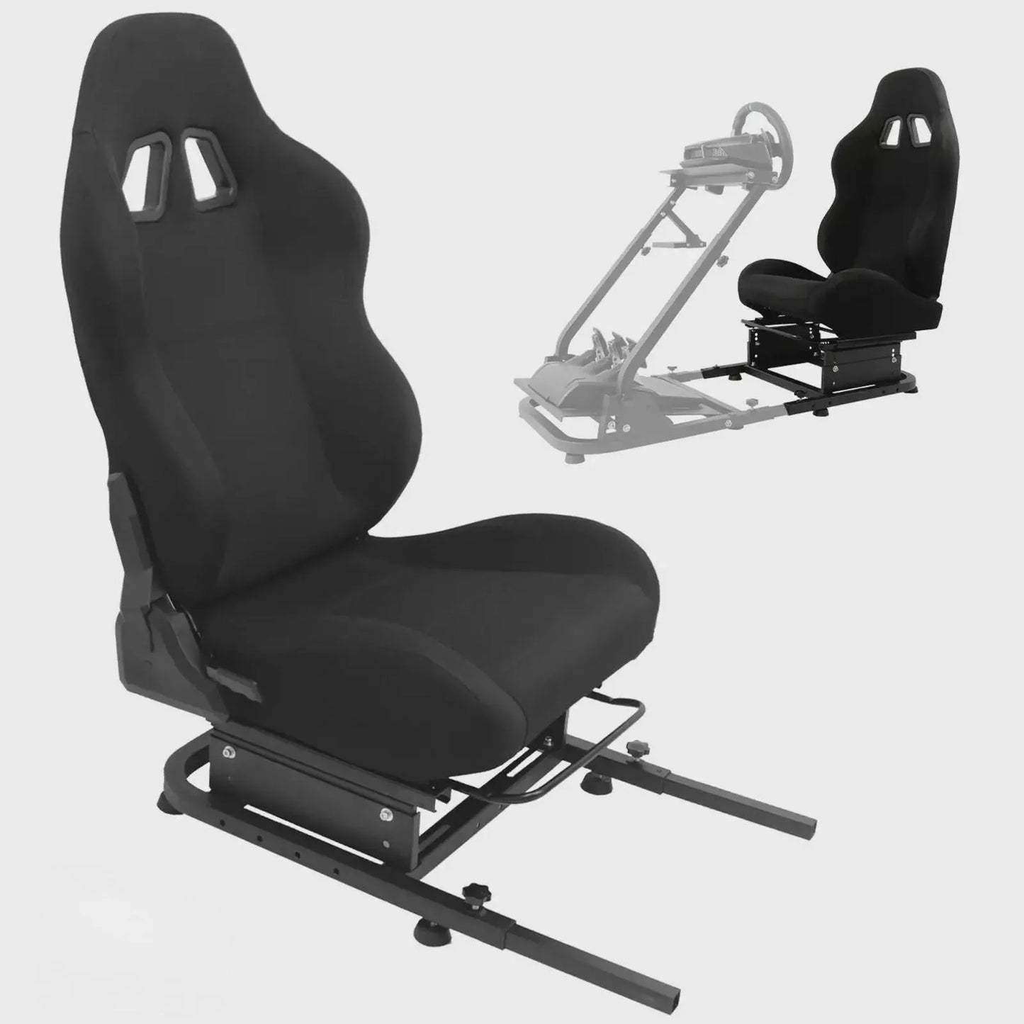Dardoo Racing Sim Cockpit Frame with Bolts & Black Seat Compatible Adjustable