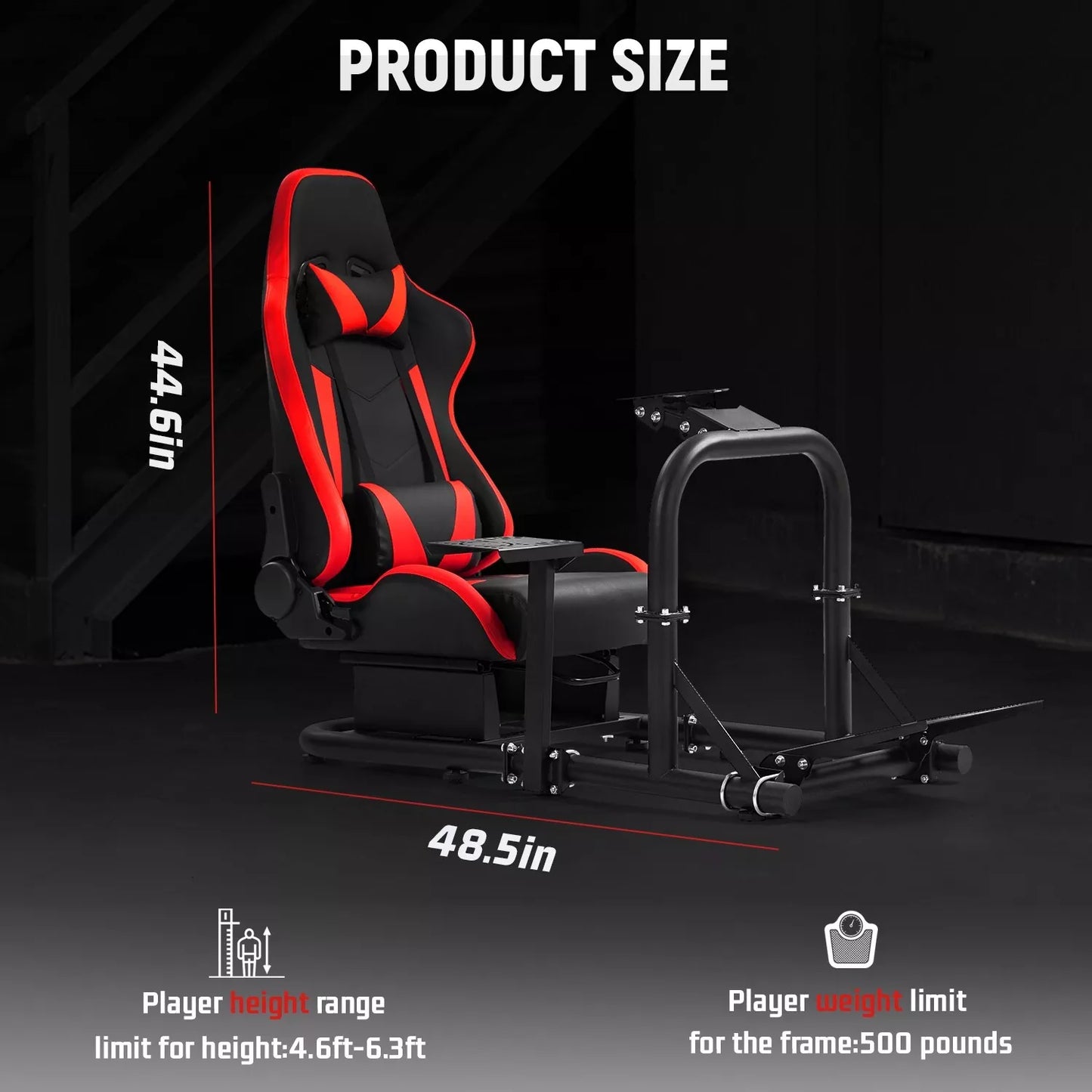 Dardoo Gaming Simulator Cockpit with Seat Compatible with all Logitech G27 G29 G920 G923 Thrustmaster T80 T150 T300RS TX Fanatec PC PS4 Xbox Racing Stand,Without Shifter, Wheel, Pedals and Handbrake