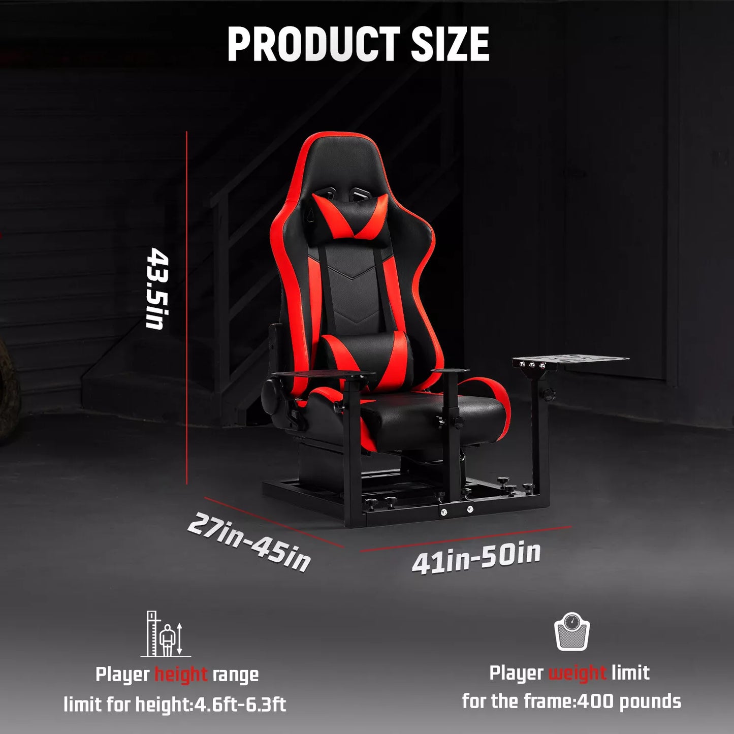 Dardoo Flight Game Cockpit With Redseat And Racing Simulator Mount, Compatible with Thrustmaster HOTAS WARTHOG, Not Included pedal, Throttle,Joystick