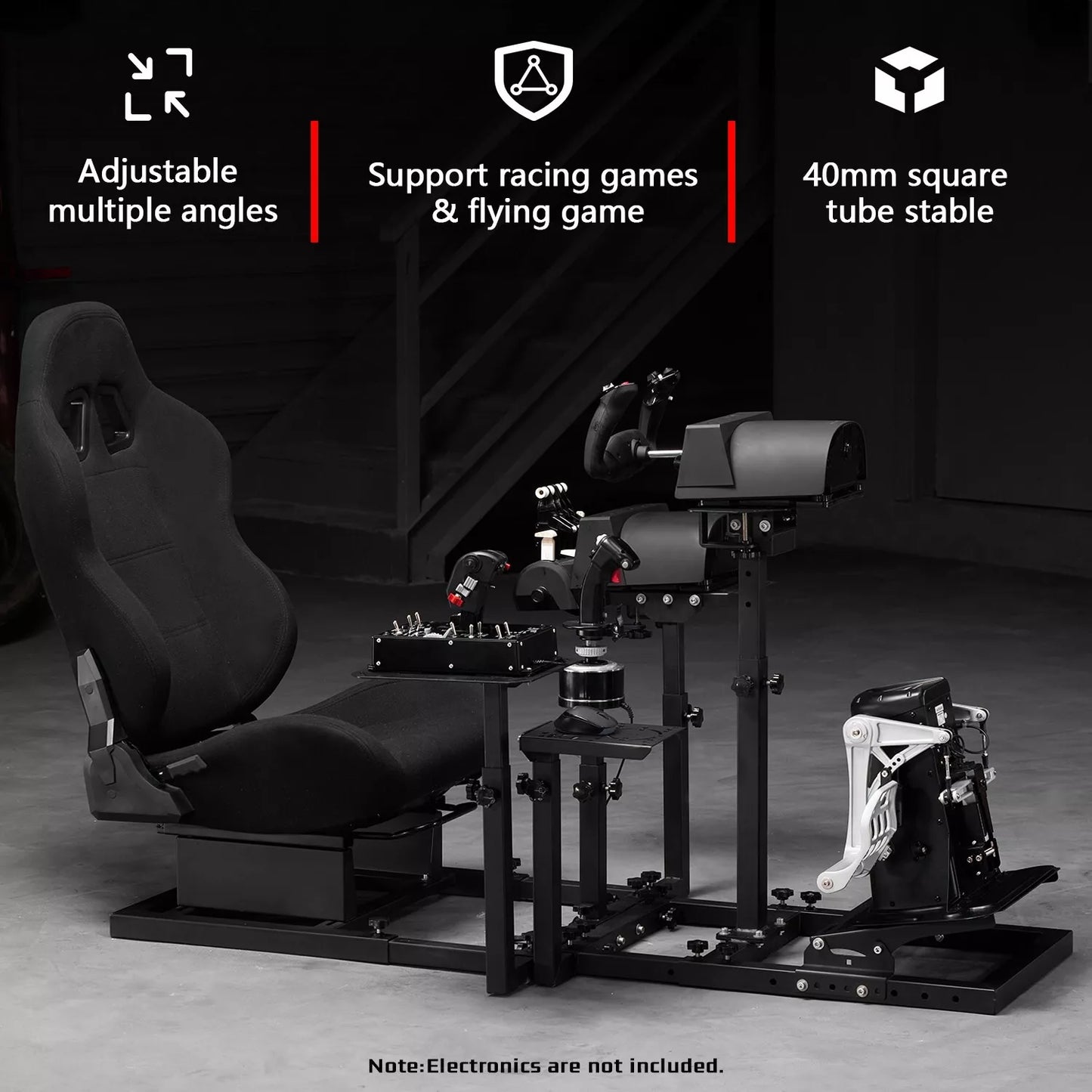 Dardoo Flight Simulator Cockpit Multifunctional with Seat Compatible with HOTAS Warthog, G Saitek, Logitech G920 G923, Thrustmaster T150,Xbox,PC, Excluding Wheel, Pedal, Handbrake, Throttle, Joystick