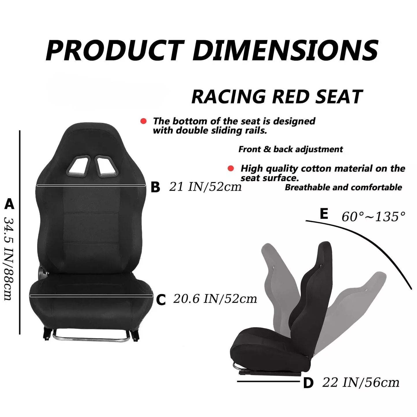 Dardoo Racing Sim Cockpit Frame with Bolts & Black Seat Compatible Adjustable