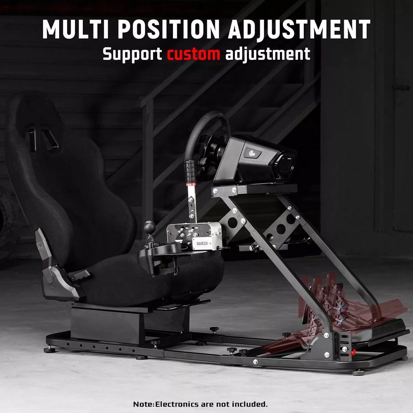 Dardoo Flight Simulator Cockpit With Seat Adjustable Compatible with Logitech G920 G923, Thrustmaster T80 T150, HOTAS Warthog, G Saitek, Racing Wheel Stand Without Wheel, Shifter Pedal