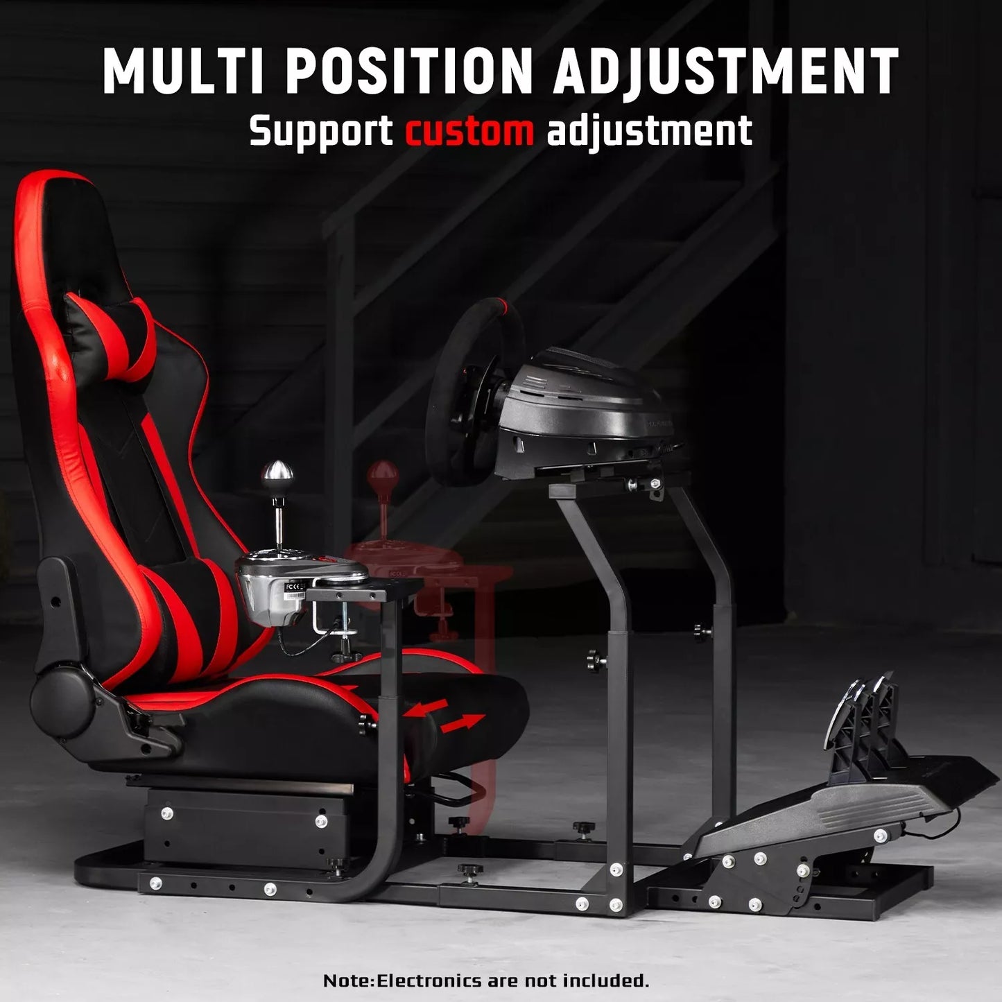 Dardoo Racing Simulator Cockpit with Seat Adjustable Fits for Logitech G25 G27 G29 G920 G923, Thrustmaster, Fanatec Gaming Steering Stand,Not Included Steering Wheel, Pedal and Shifter
