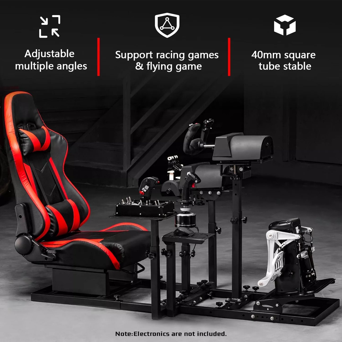 Dardoo Flighting Simulator Cockpit Multifunctional with Seat Fits for HOTAS Warthog, G Saitek, Logitech G920 G923, Thrustmaster T150,Xbox,PC, Wheel Stand Excluding Wheel, Pedal, Handbrake,Joystick