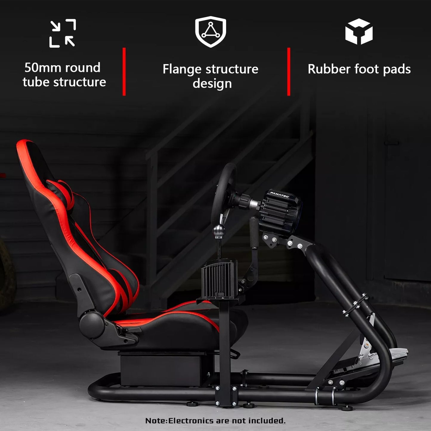 Dardoo G29 Racing Simulator Cockpit with Seat fit for Logitech G920 G923, Thrustmaster T300RS, Fanatec, PC, Xbox, Ultra-Sturdy Alloy Steel Sim Racing Cockpit without Wheel Pedal Handbrake