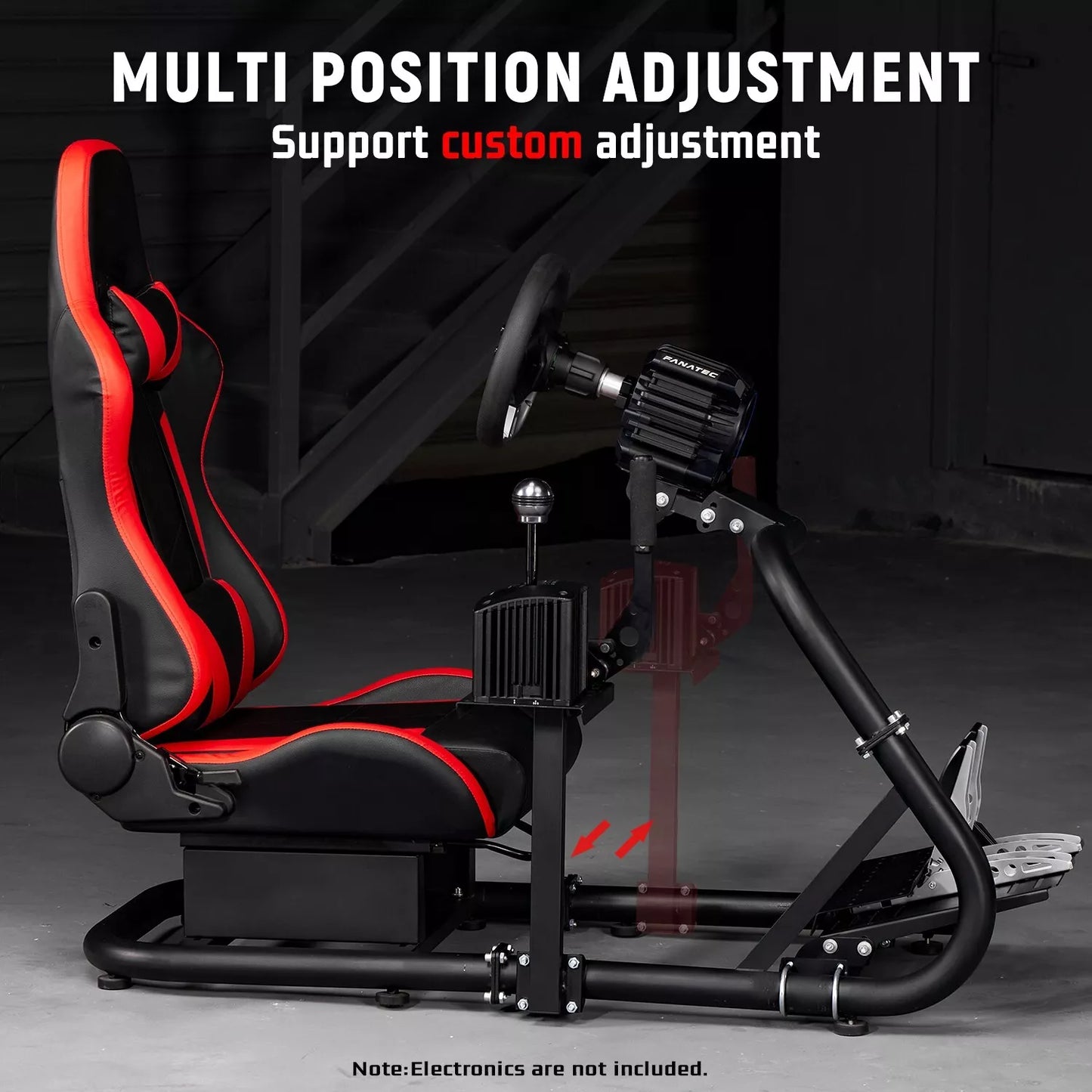 Dardoo Racing Simulator Cockpit with Seat Adjustable Frame and Seat Fit for Logitech G25 G27 G29 G920 G923, Thrustmaster T300, Fanatec Racing Steering Wheel Mount Without Wheel, Handbrake and Pedals