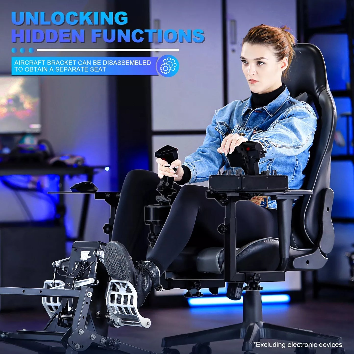 Dardoo Flight Simulator Chair Joystick/Hotas Chair Mount Multifunctional Seat