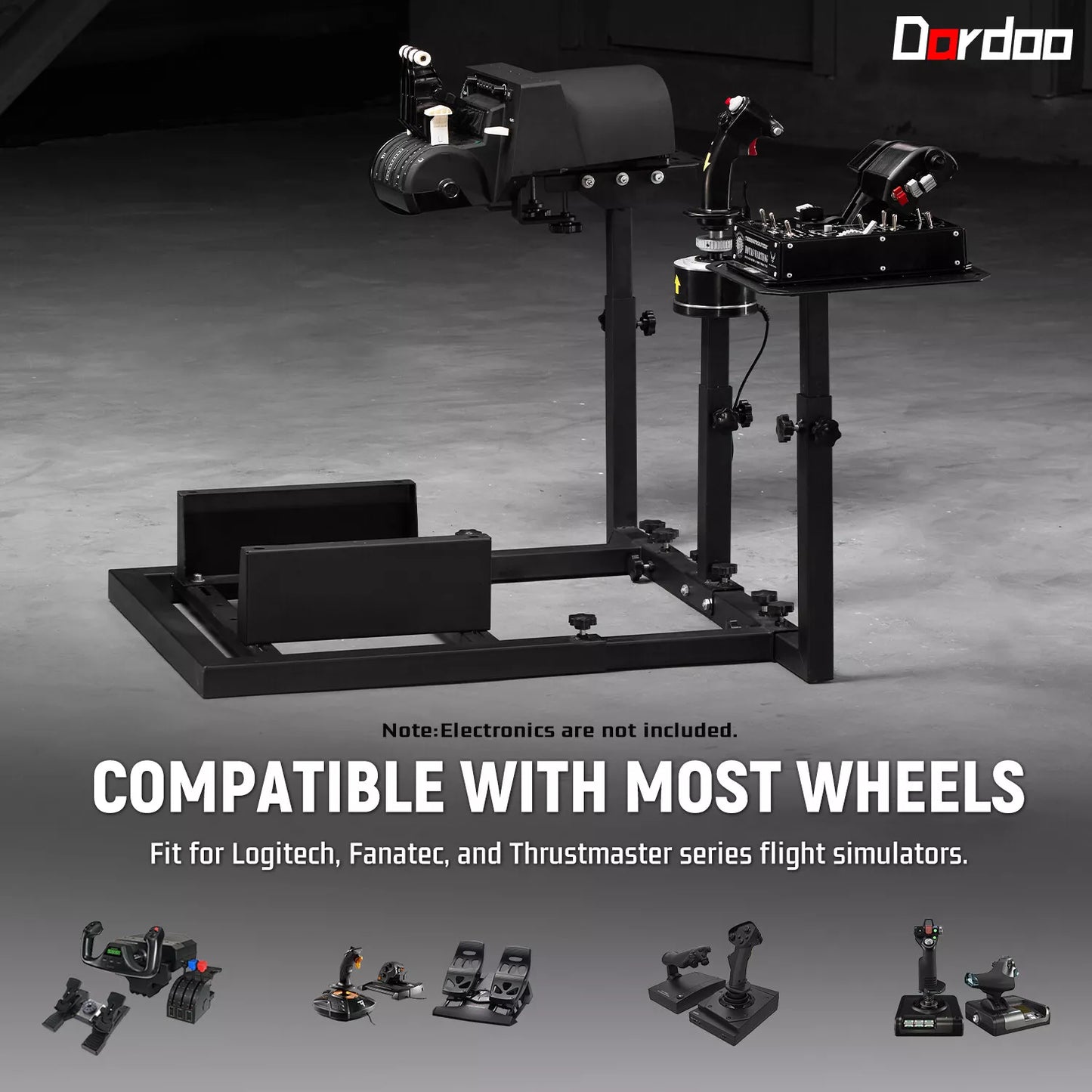 Dardoo Flight Game Frame and Racing Simulator Cockpit compatible with Thrustmaster HOTAS WARTHOG, not include Throttle, Joystick and Seat.