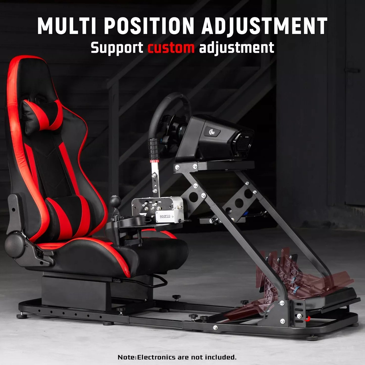 Dardoo Flight Simulator Cockpit with Seat Adjustable Fit for HOTAS Warthog, G Saitek, Logitech G920 G923, Thrustmaster T80 T150, Game Mount, Without Wheel, Shifter Pedal