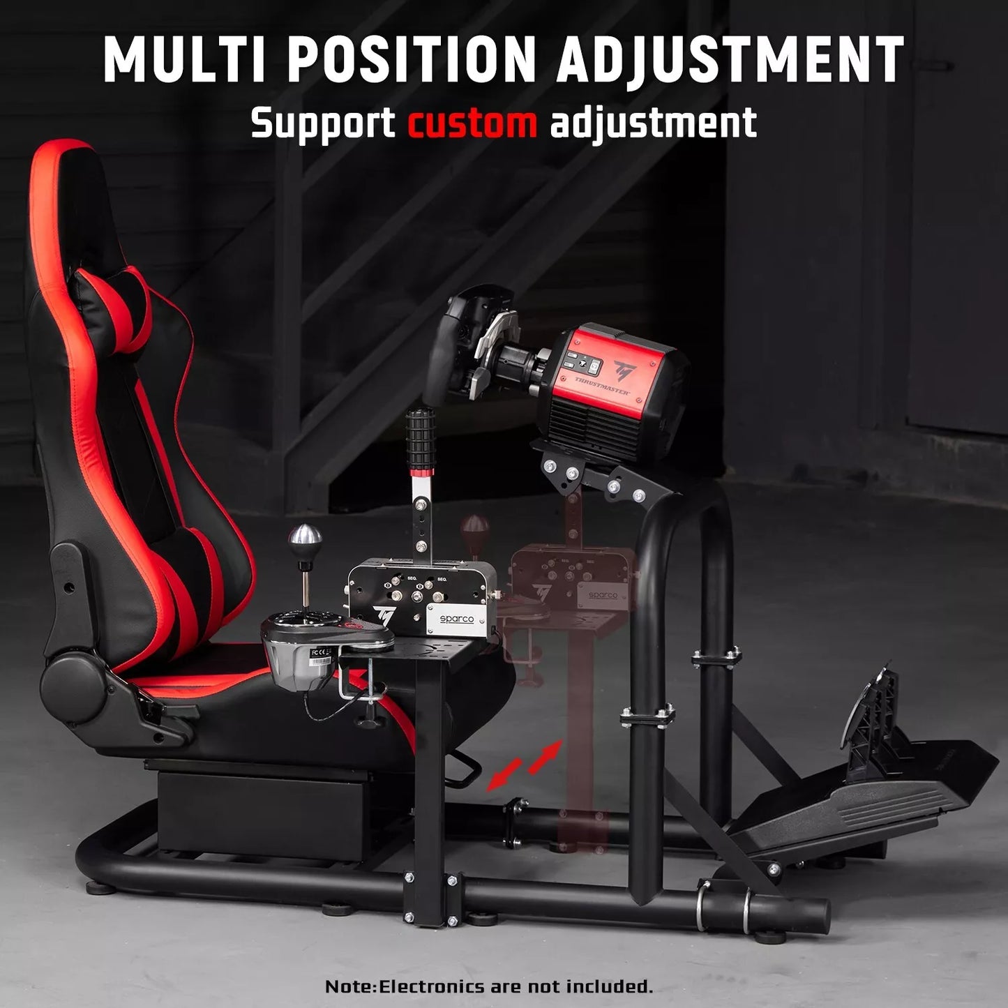 Dardoo Gaming Simulator Cockpit with Seat Compatible with all Logitech G27 G29 G920 G923 Thrustmaster T80 T150 T300RS TX Fanatec PC PS4 Xbox Racing Stand,Without Shifter, Wheel, Pedals and Handbrake