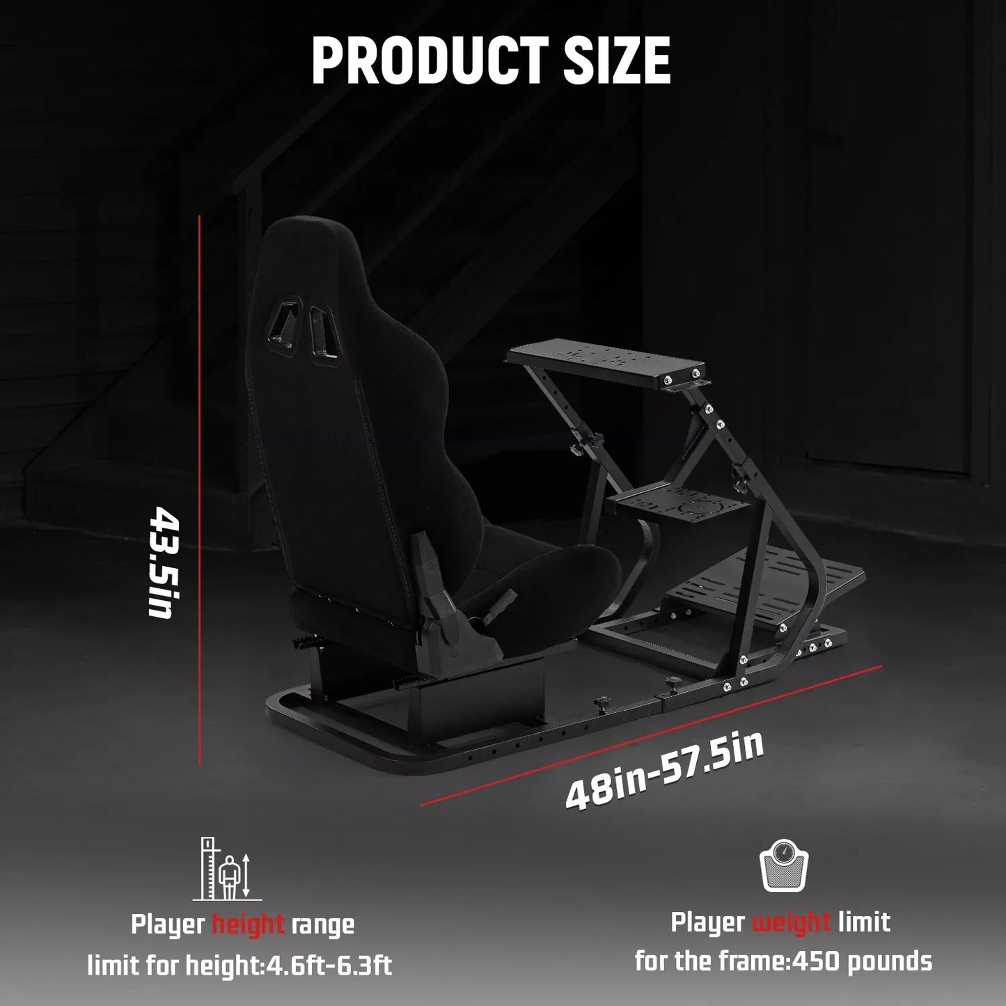 Dardoo Upgrade Racing Sim Cockpit with Seat Fit Logitech G920 G923 Thrustmaster
