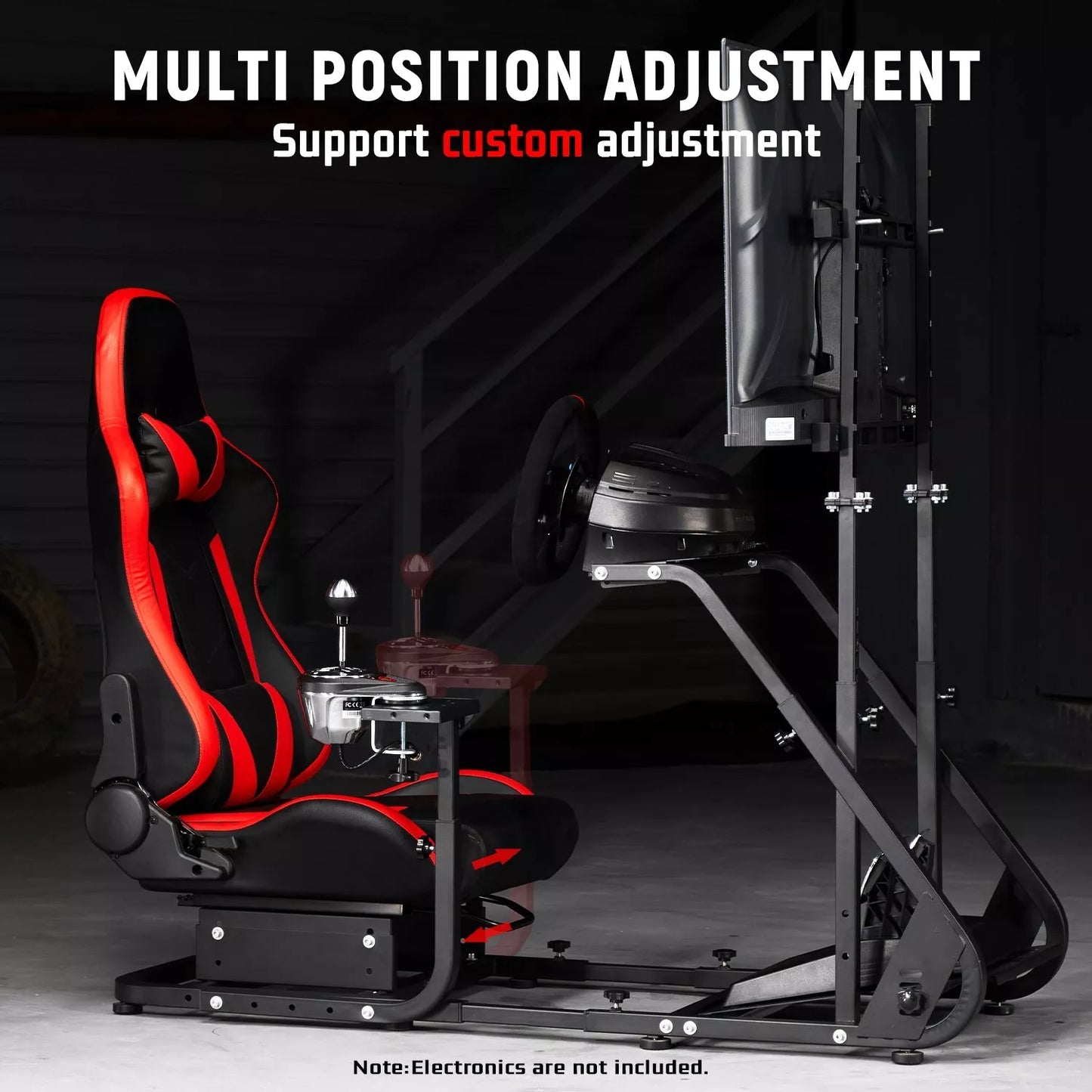 Dardoo Racing Simulator Cockpit with Seat and Monitor Stand Fits for Logitech G923 G29 G920, Thrustmaster Racing Wheel Stand Compatible with Xbox One, PS4, PC, Without Wheel, Pedal, Shift and Monitor