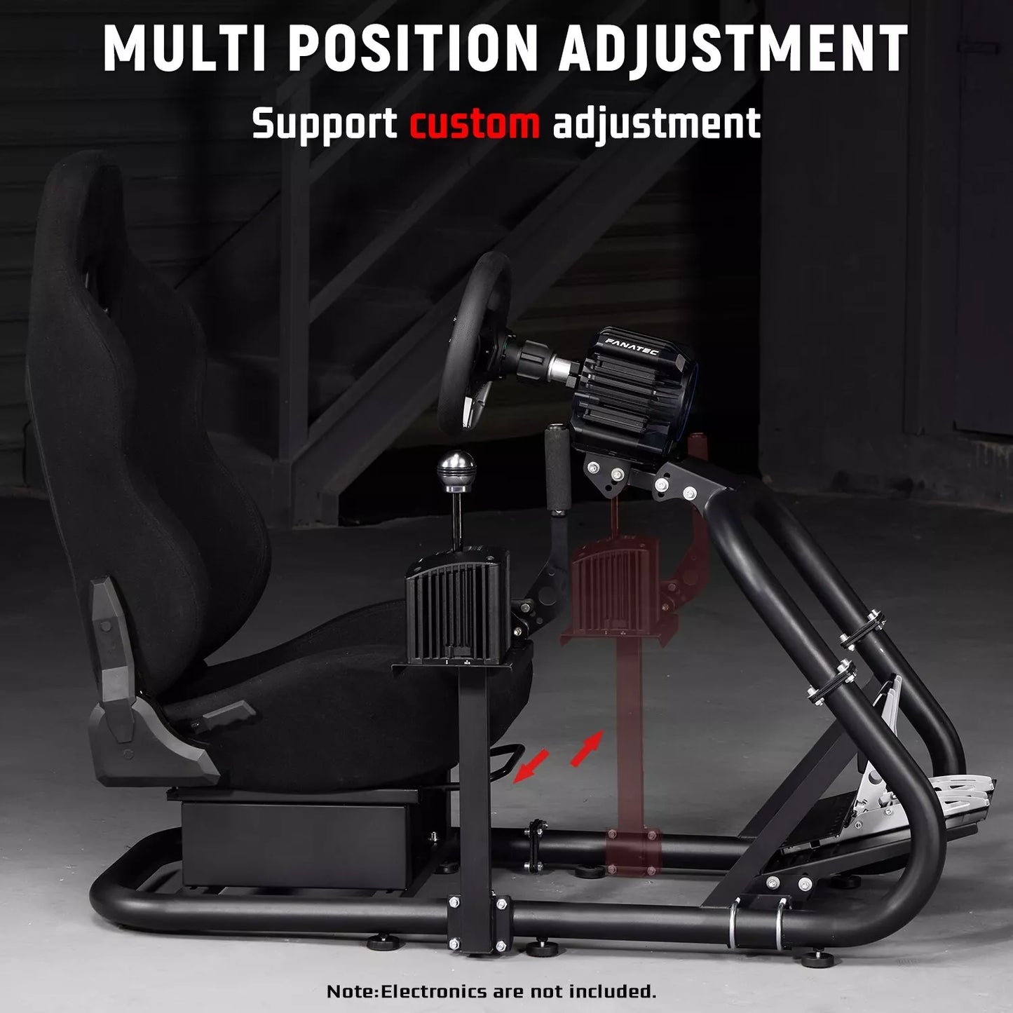 Dardoo Racing Simulator Cockpit Frame with Real Blackseat Fits for Logitech G923 G29 G920, Thrustmaster, Fanatec, Xbox Adjustable Racing Wheel Stand, Not Included Wheel, Pedal and Handbrake