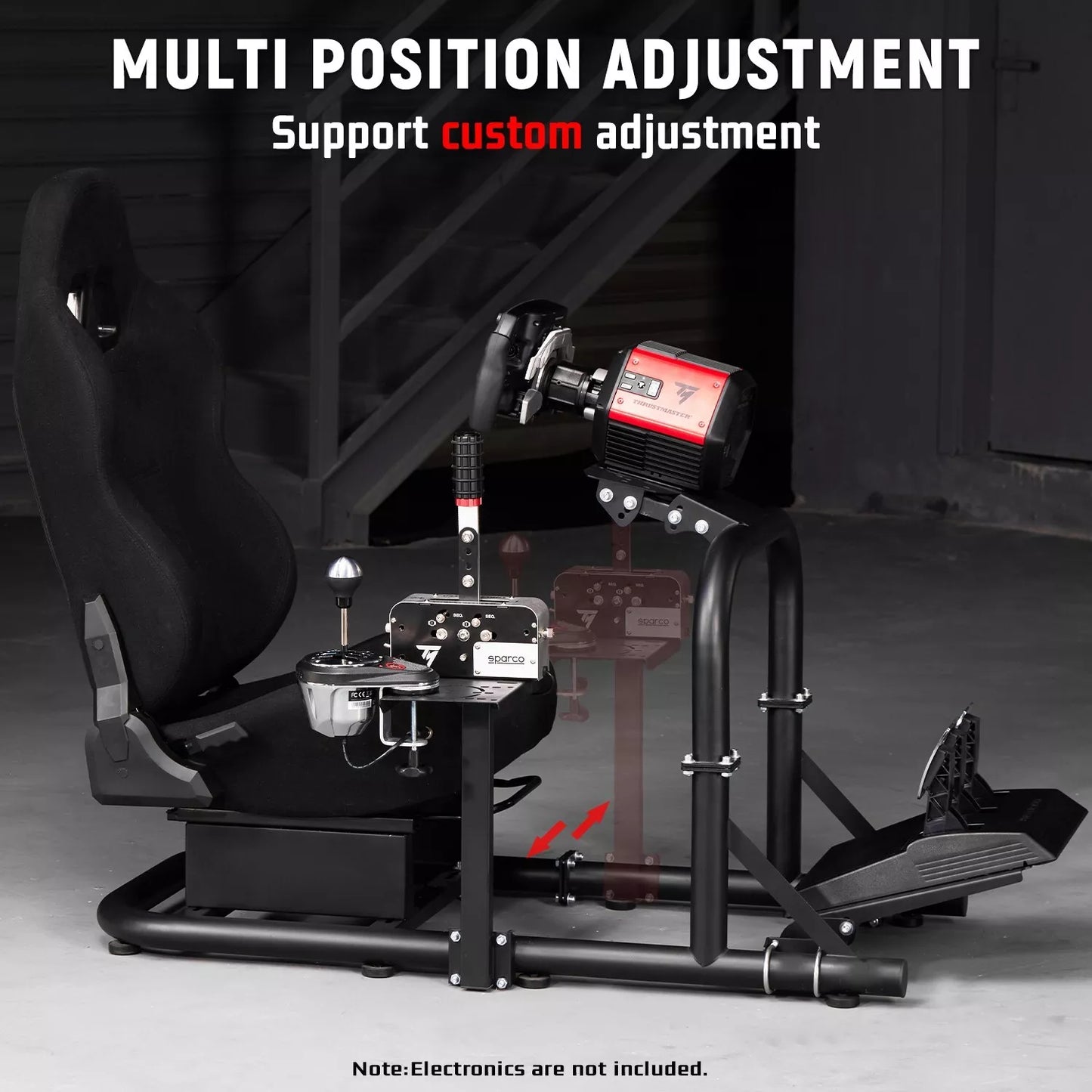 Dardoo Racing Simulator Cockpit Frame with Seat Fits for Logitech G923 G29 G920, Thrustmaster T80 T150, Fanatec, Xbox Adjustable Racing Wheel Stand Not Included Wheel, Pedal and Handbrake
