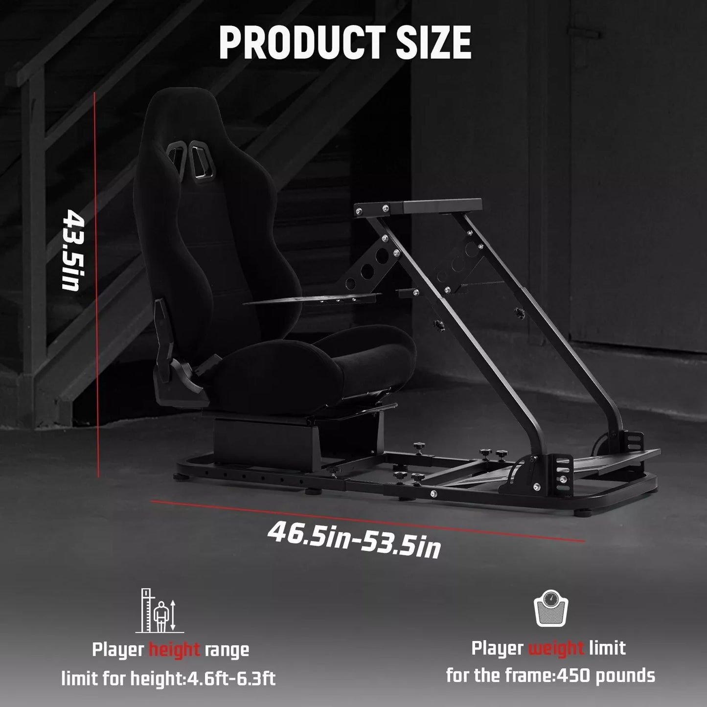 Dardoo Flight Simulator Cockpit With Seat Adjustable Compatible with Logitech G920 G923, Thrustmaster T80 T150, HOTAS Warthog, G Saitek, Racing Wheel Stand Without Wheel, Shifter Pedal
