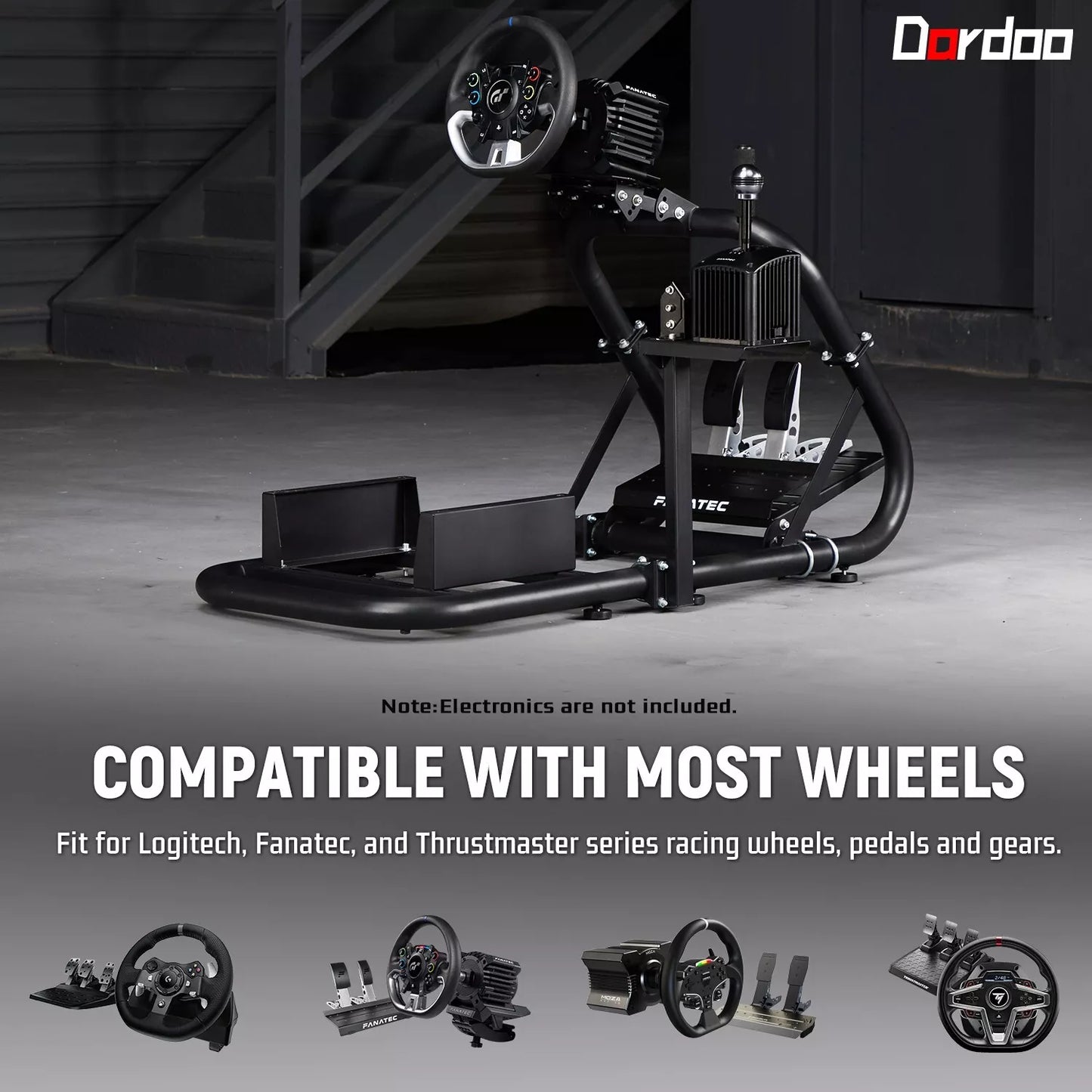 Dardoo G920 Racing Simulator Cockpit Sim Racing Cockpit Fits for Logitech G920 G29 G923,Thrustmaster T818 T248X T248 T300 T150 TX Xbox PS5, Fanatec,Racing Simulator without Wheel Pedal Shifter Seat