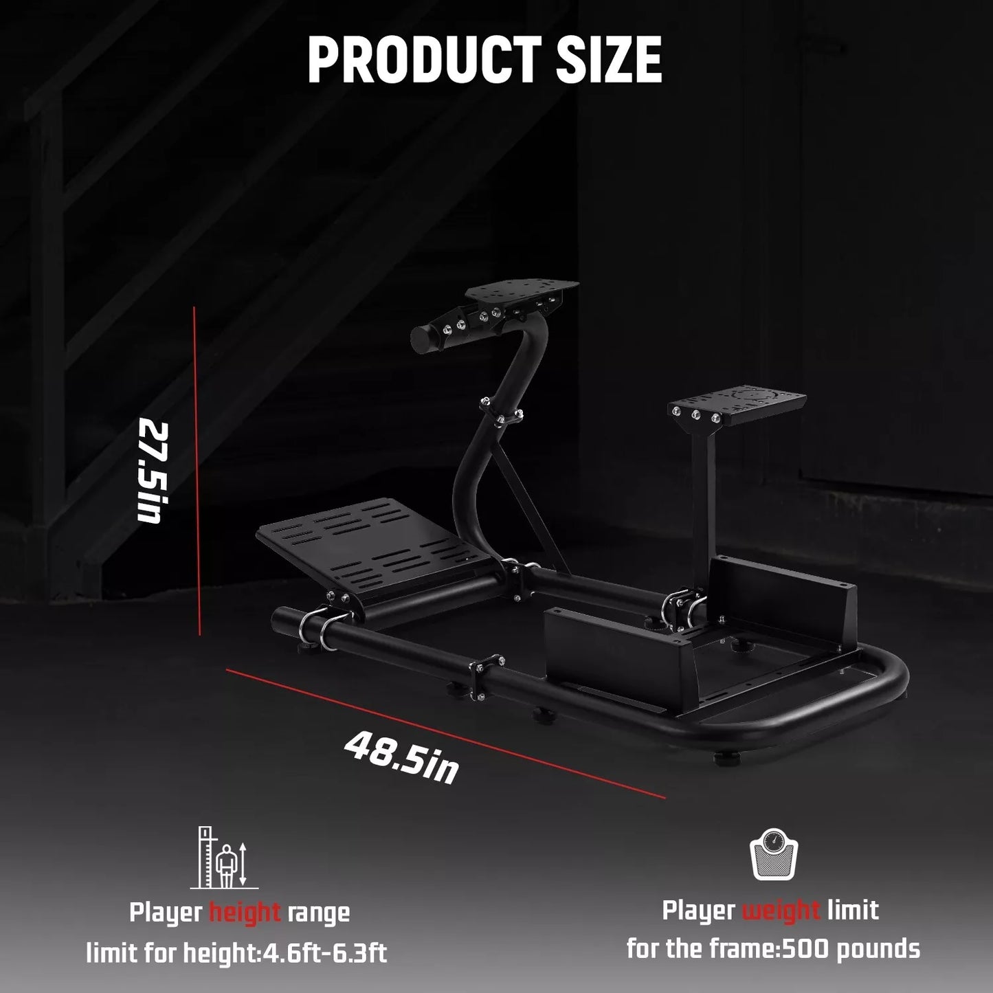 Dardoo G920 Racing Simulator Cockpit Adjustable Fits for Logitech G29 G920 G923, Thrustmaster T300RS TX, Fanatec PC PS4 Xbox, Stable Sim Racing Rig Without Wheel, Pedal and Handbrake