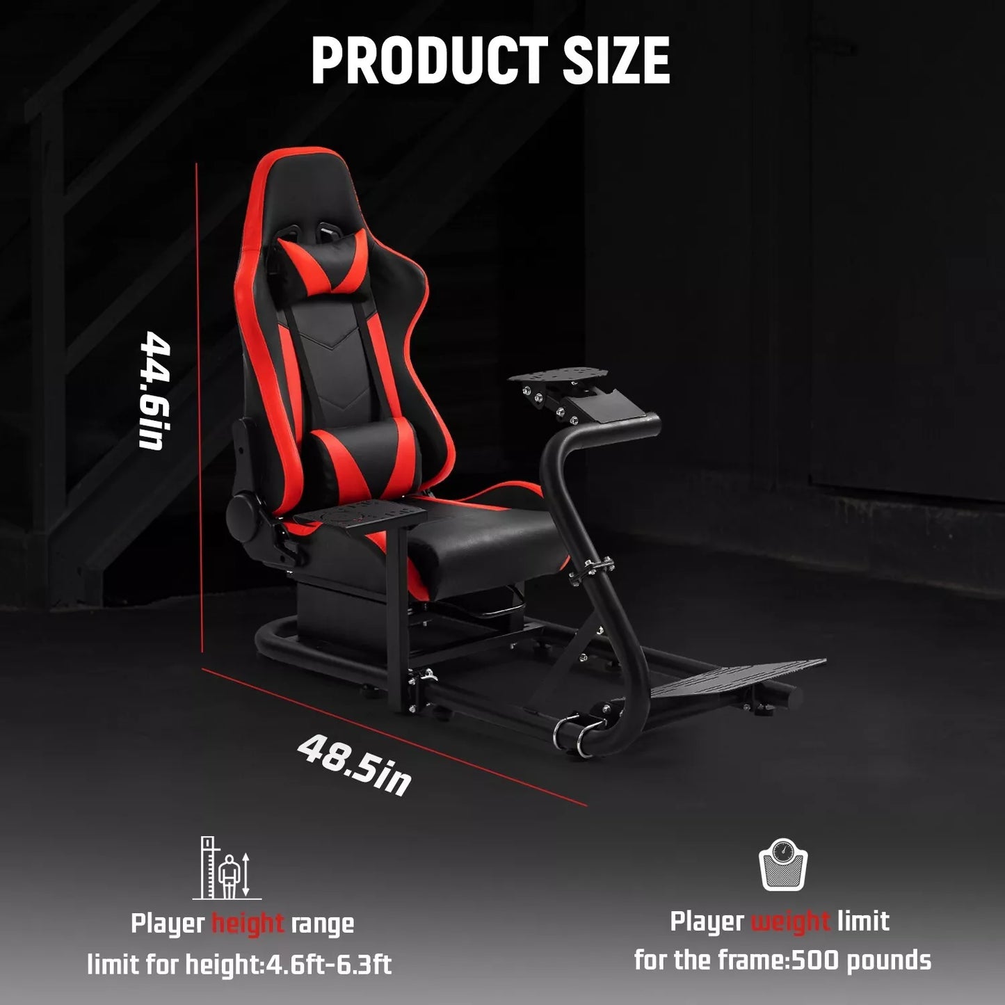 Dardoo Racing Simulator Cockpit with Seat Adjustable Frame and Seat Fit for Logitech G25 G27 G29 G920 G923, Thrustmaster T300, Fanatec Racing Steering Wheel Mount Without Wheel, Handbrake and Pedals