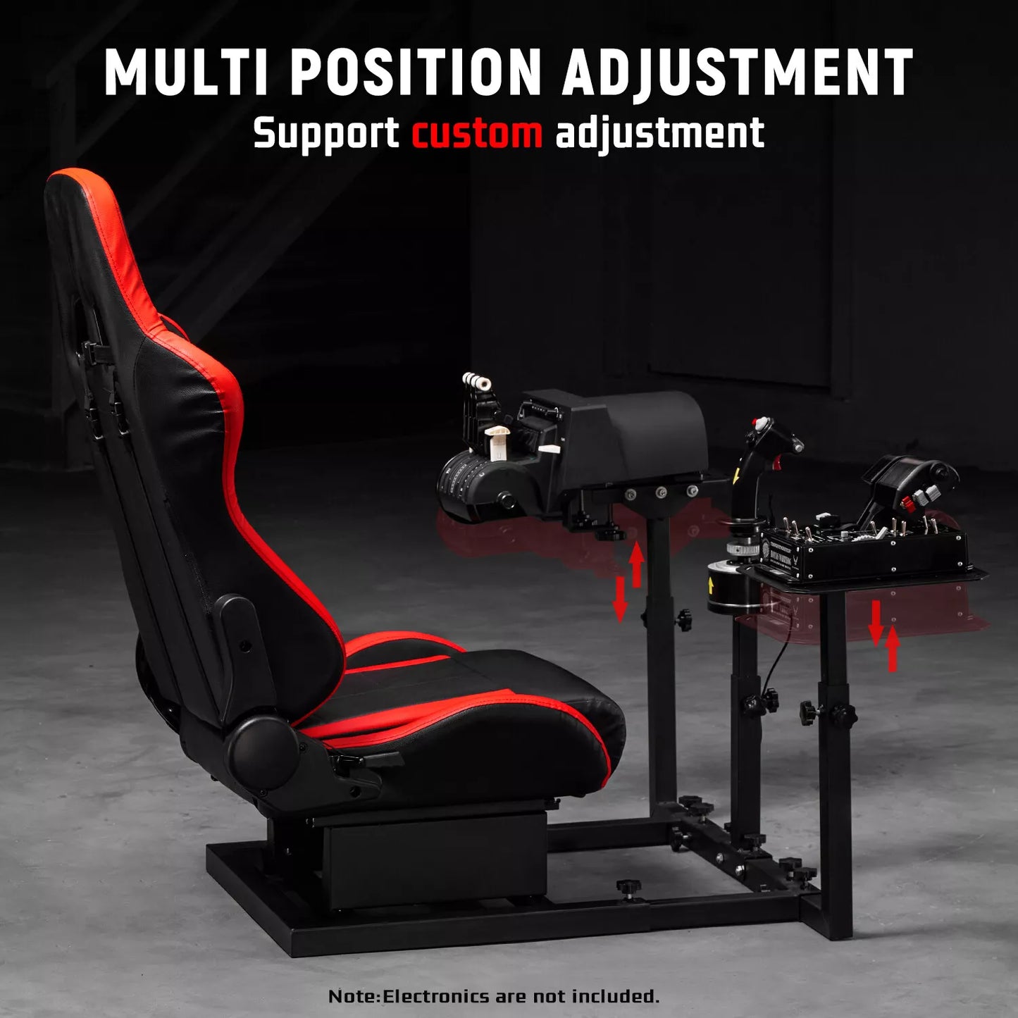 Dardoo Flight Game Cockpit With Redseat And Racing Simulator Mount, Compatible with Thrustmaster HOTAS WARTHOG, Not Included pedal, Throttle,Joystick