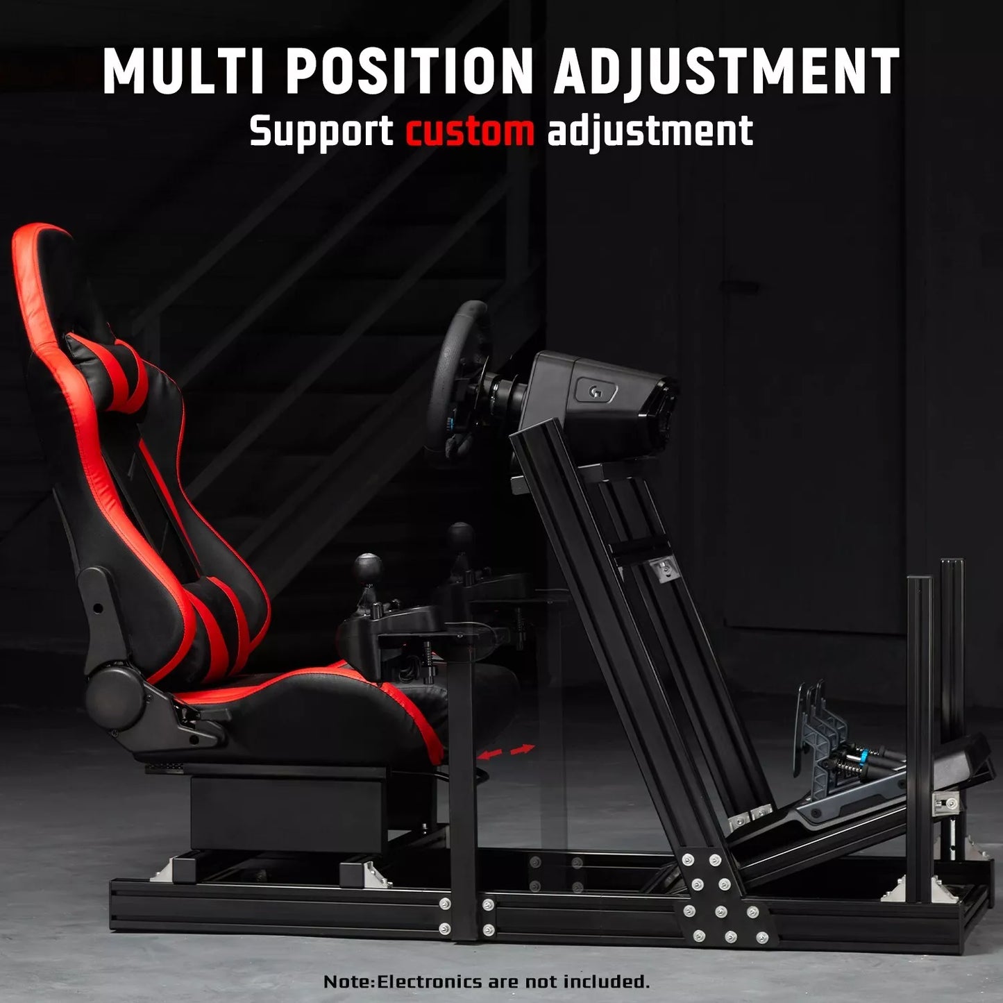 Dardoo F1 Racing Simulator Cockpit with Seat, Profile 40 x 80 mm Wheel Cage with Shifter Lever Stand Fits For Logitech G920 & G923, Xbox,Thrustmaster T300Rs,Without Steering Wheel, Pedal,Handbrake
