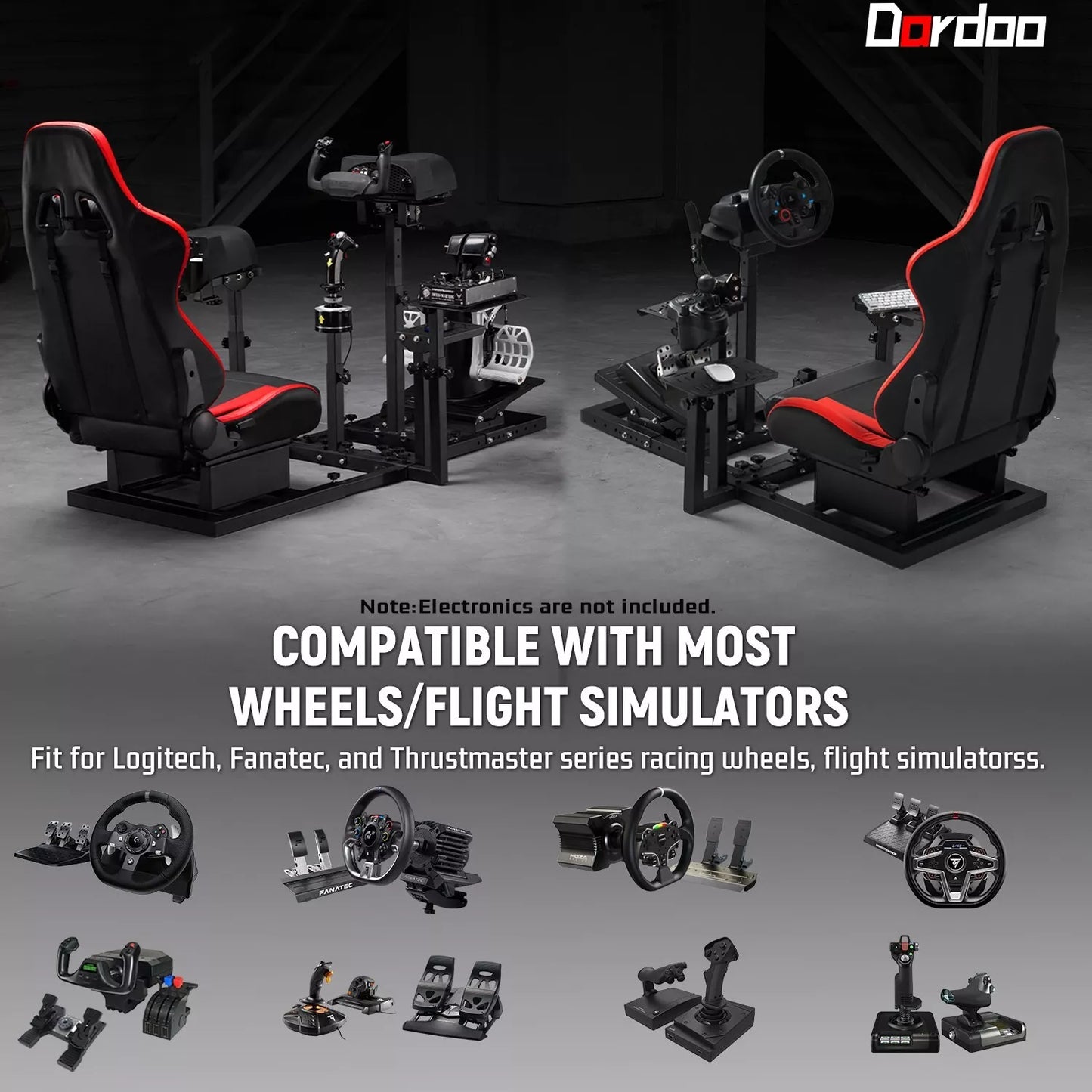Dardoo Flighting Simulator Cockpit Multifunctional with Seat Fits for HOTAS Warthog, G Saitek, Logitech G920 G923, Thrustmaster T150,Xbox,PC, Wheel Stand Excluding Wheel, Pedal, Handbrake,Joystick