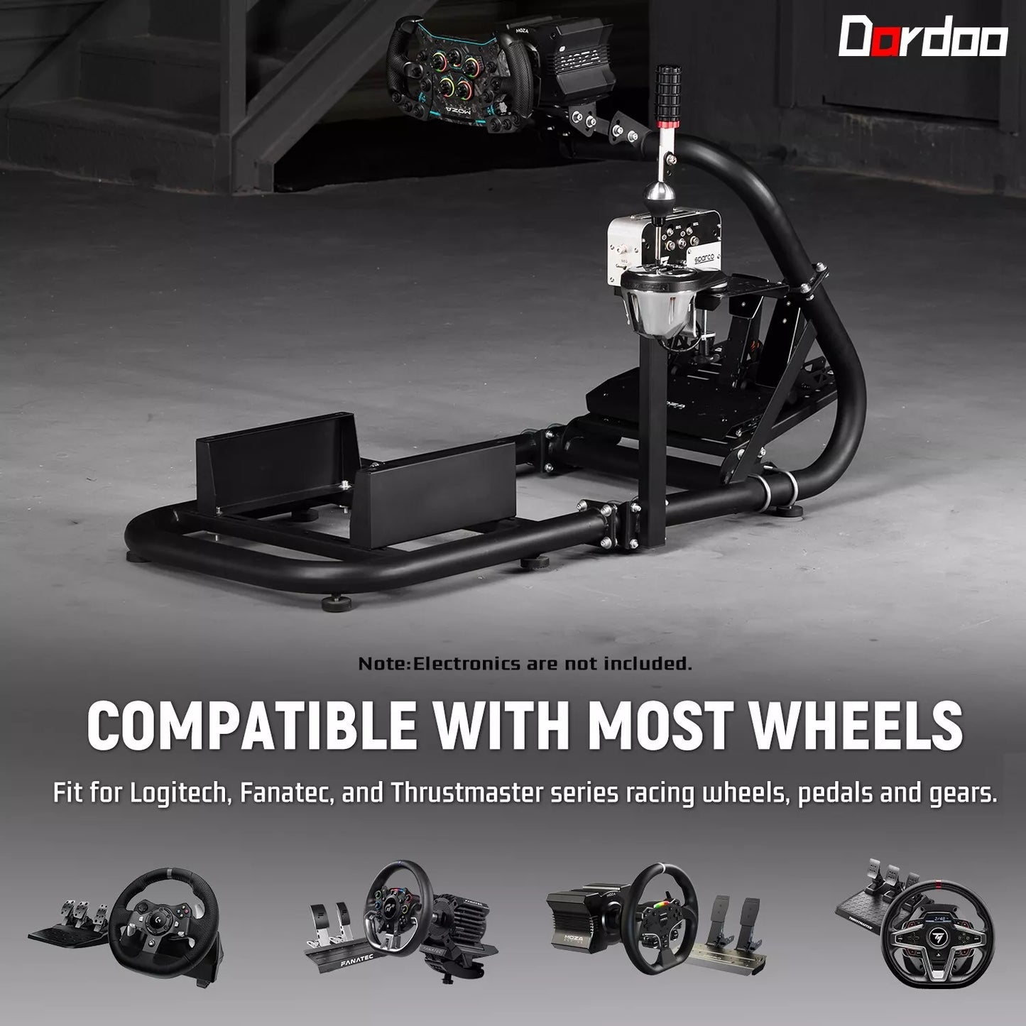 Dardoo G920 Racing Simulator Cockpit Adjustable Fits for Logitech G29 G920 G923, Thrustmaster T300RS TX, Fanatec PC PS4 Xbox, Stable Sim Racing Rig Without Wheel, Pedal and Handbrake