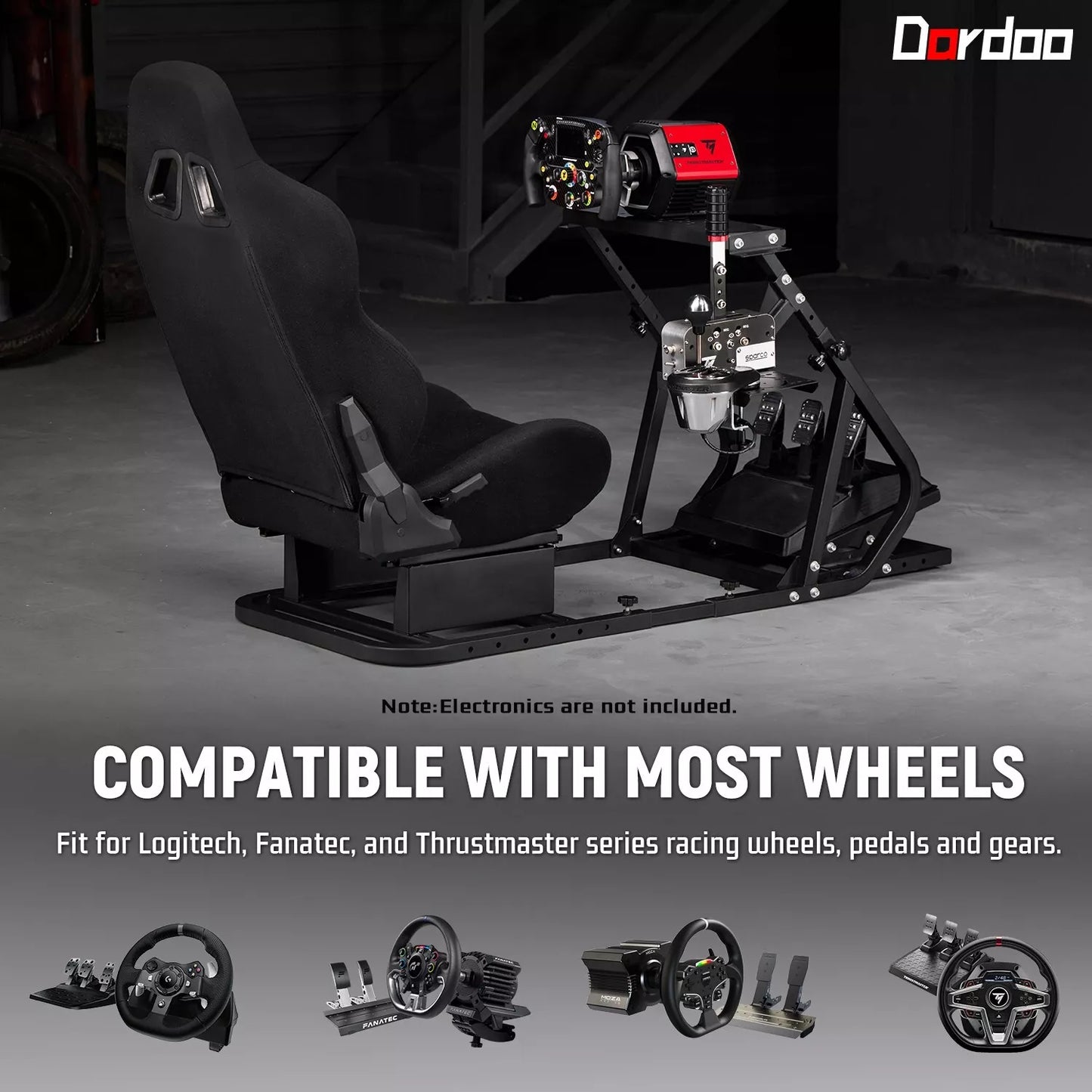 Dardoo Upgrade Racing Sim Cockpit with Seat Fit Logitech G920 G923 Thrustmaster