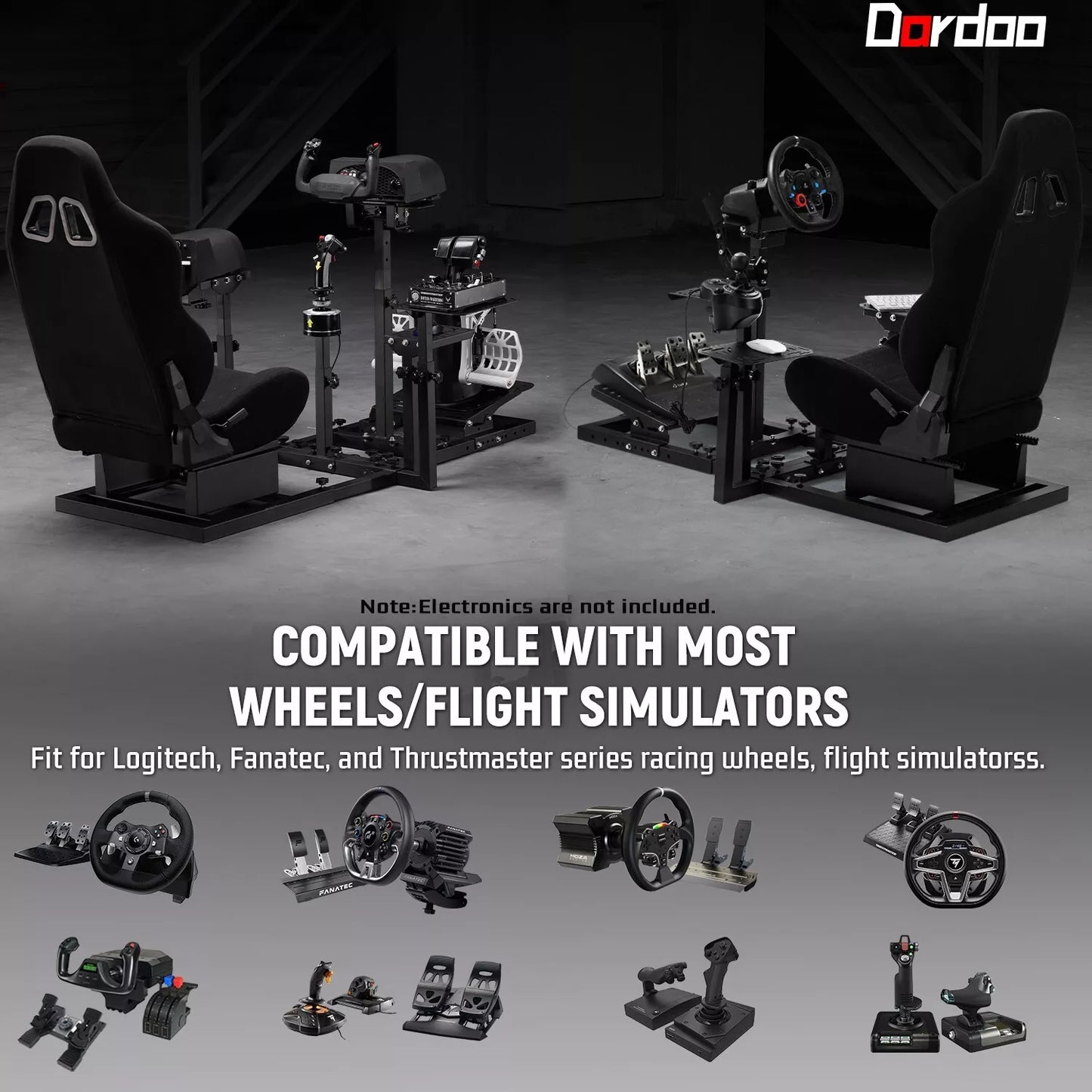 Dardoo Flight Simulator Cockpit Multifunctional with Seat Compatible with HOTAS Warthog, G Saitek, Logitech G920 G923, Thrustmaster T150,Xbox,PC, Excluding Wheel, Pedal, Handbrake, Throttle, Joystick