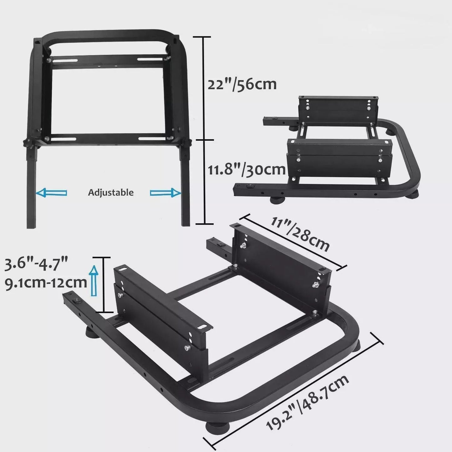 Dardoo Racing Sim Cockpit Frame with Bolts & Black Seat Compatible Adjustable