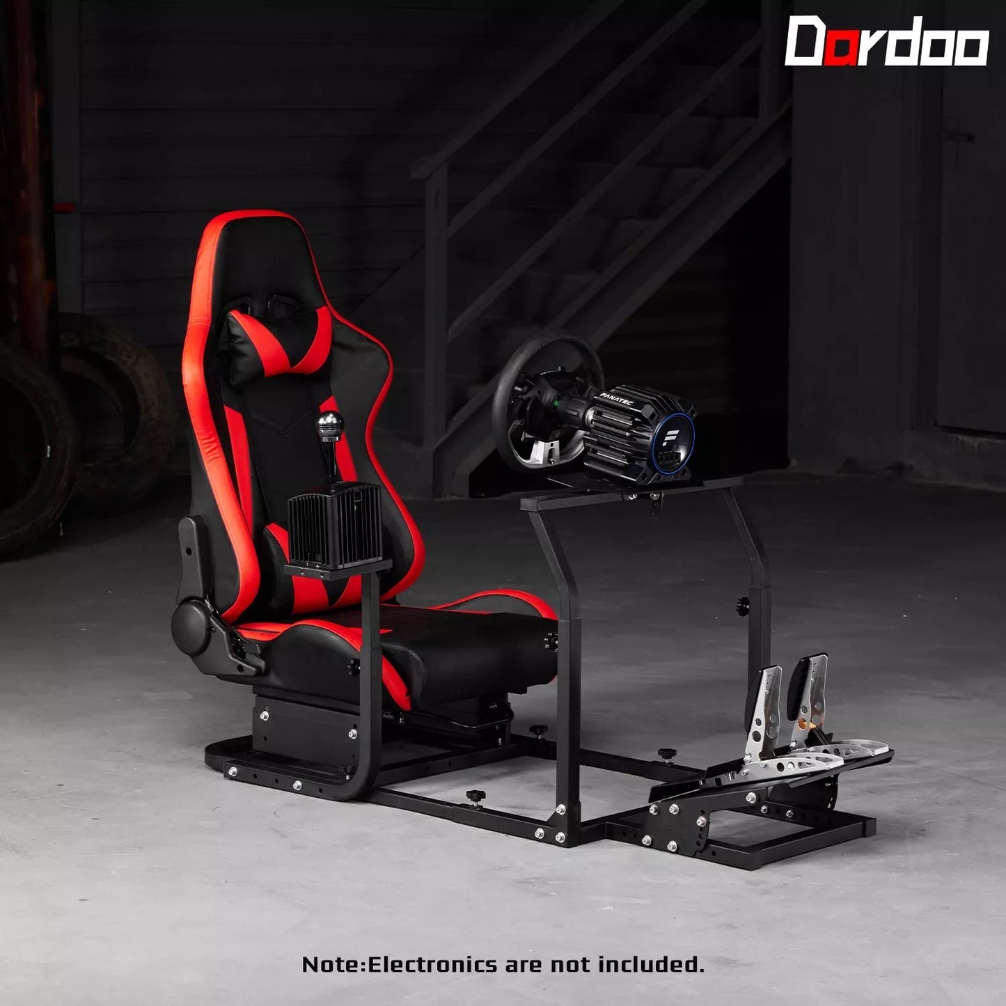 Dardoo Racing Simulator Cockpit with Seat Adjustable Fits for Logitech G25 G27 G29 G920 G923, Thrustmaster, Fanatec Gaming Steering Stand,Not Included Steering Wheel, Pedal and Shifter
