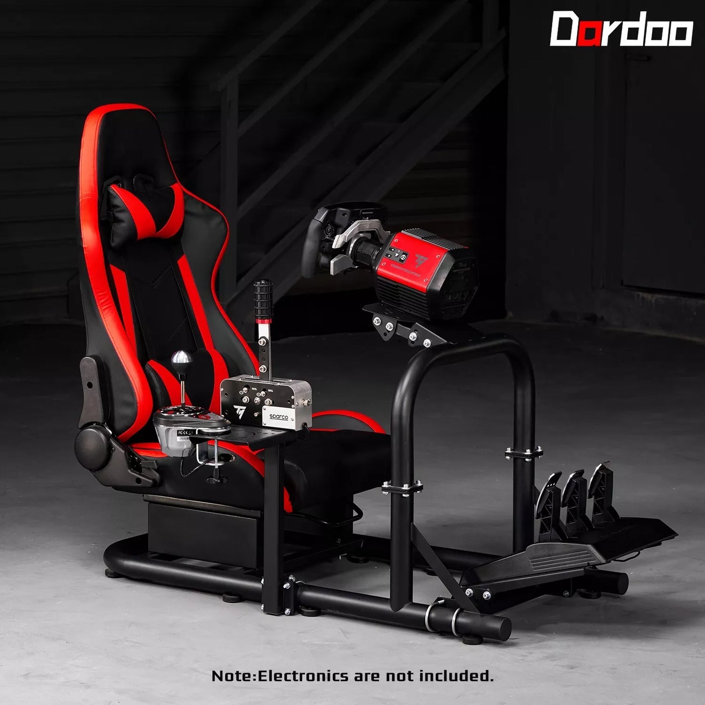 Dardoo Gaming Simulator Cockpit with Seat Compatible with all Logitech G27 G29 G920 G923 Thrustmaster T80 T150 T300RS TX Fanatec PC PS4 Xbox Racing Stand,Without Shifter, Wheel, Pedals and Handbrake