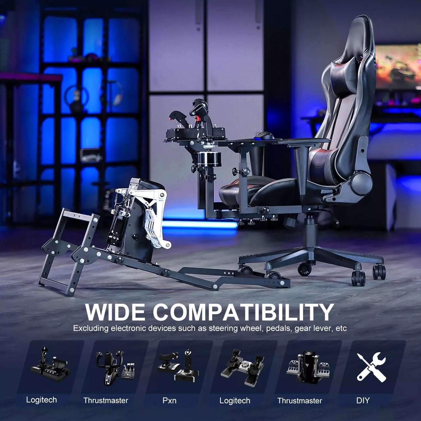 Dardoo Flight Simulator Chair Joystick/Hotas Chair Mount Multifunctional Seat
