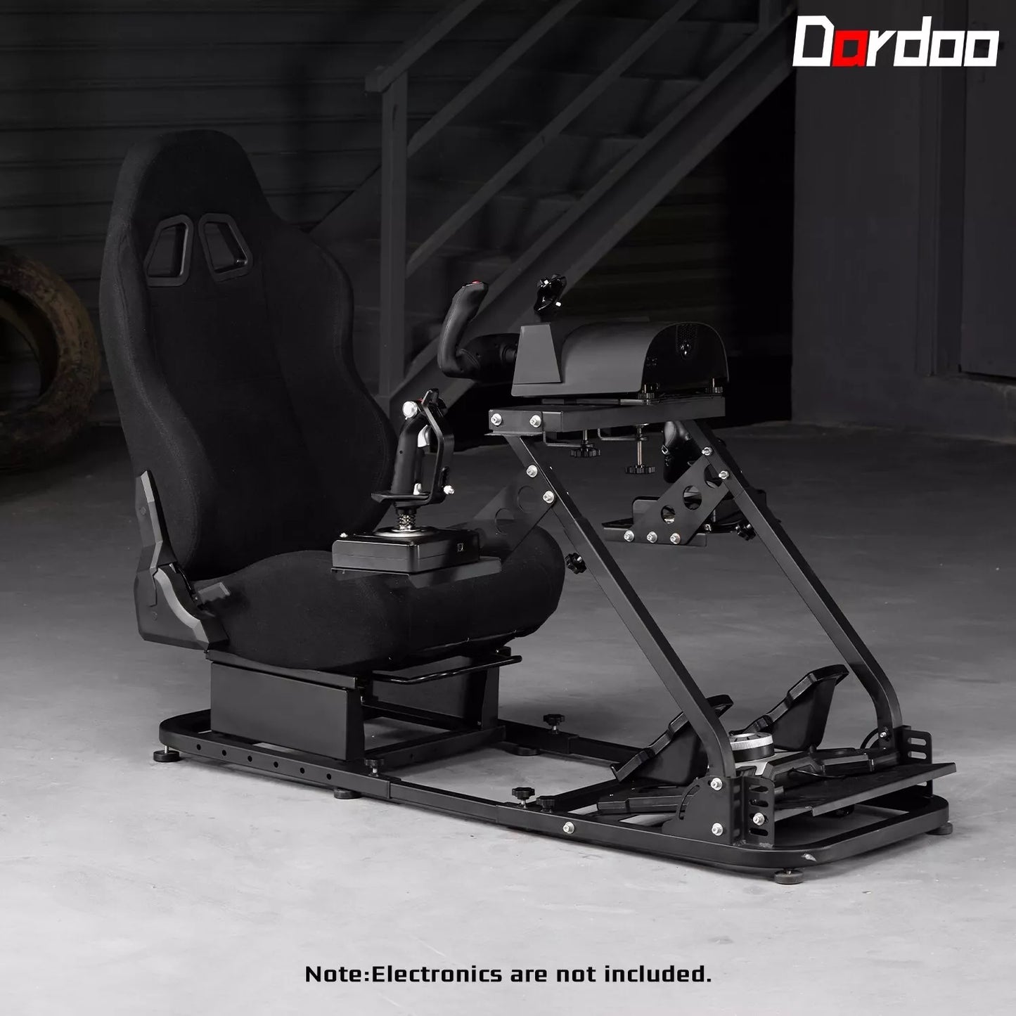 Dardoo Flight Simulator Cockpit With Seat Adjustable Compatible with Logitech G920 G923, Thrustmaster T80 T150, HOTAS Warthog, G Saitek, Racing Wheel Stand Without Wheel, Shifter Pedal